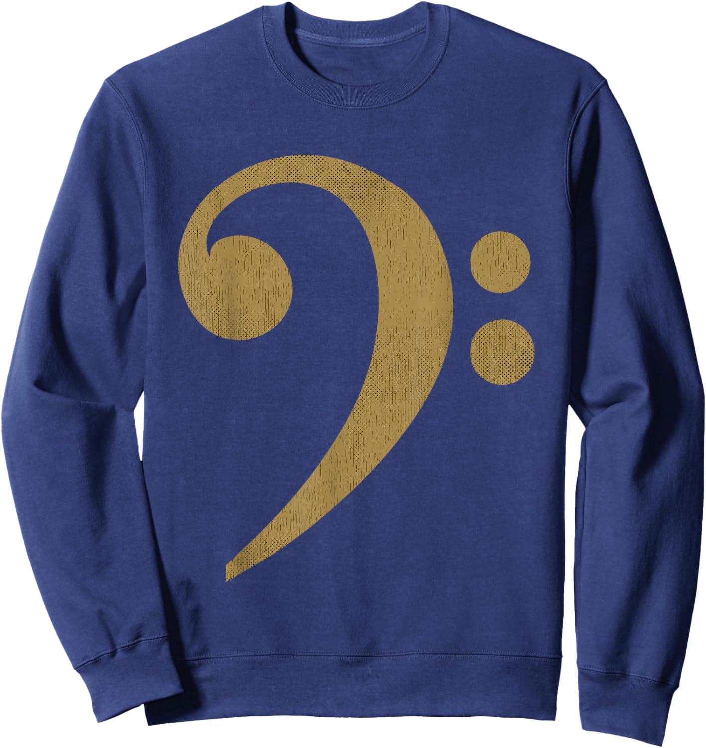 Vintage Bass Clef Design Clothing Bass Guitar Sweatshirt - Sweatshirt | Navy