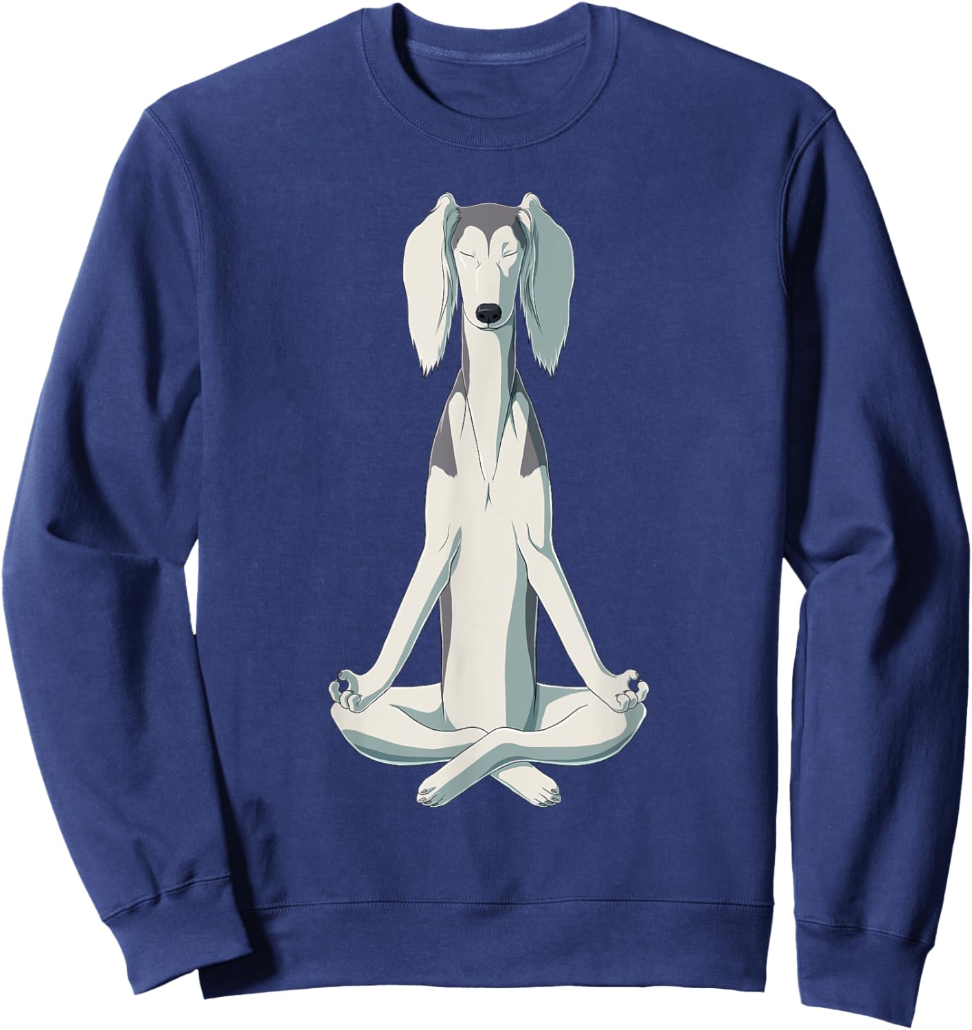 Funny Yoga Dog Saluki Women Girls Kids Sweatshirt - Sweatshirt | Navy