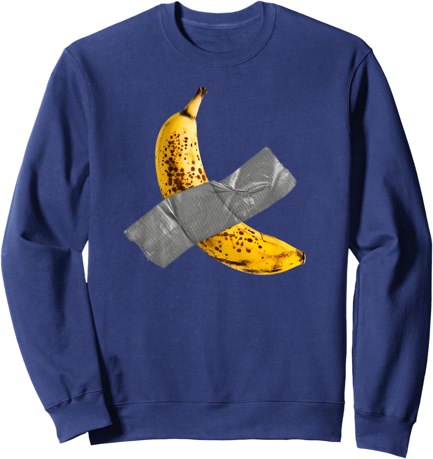 Duct-Tape Banana Hungry Artist $120,000 Duck-Tape Banana Art Sweatshirt - Sweatshirt | Navy