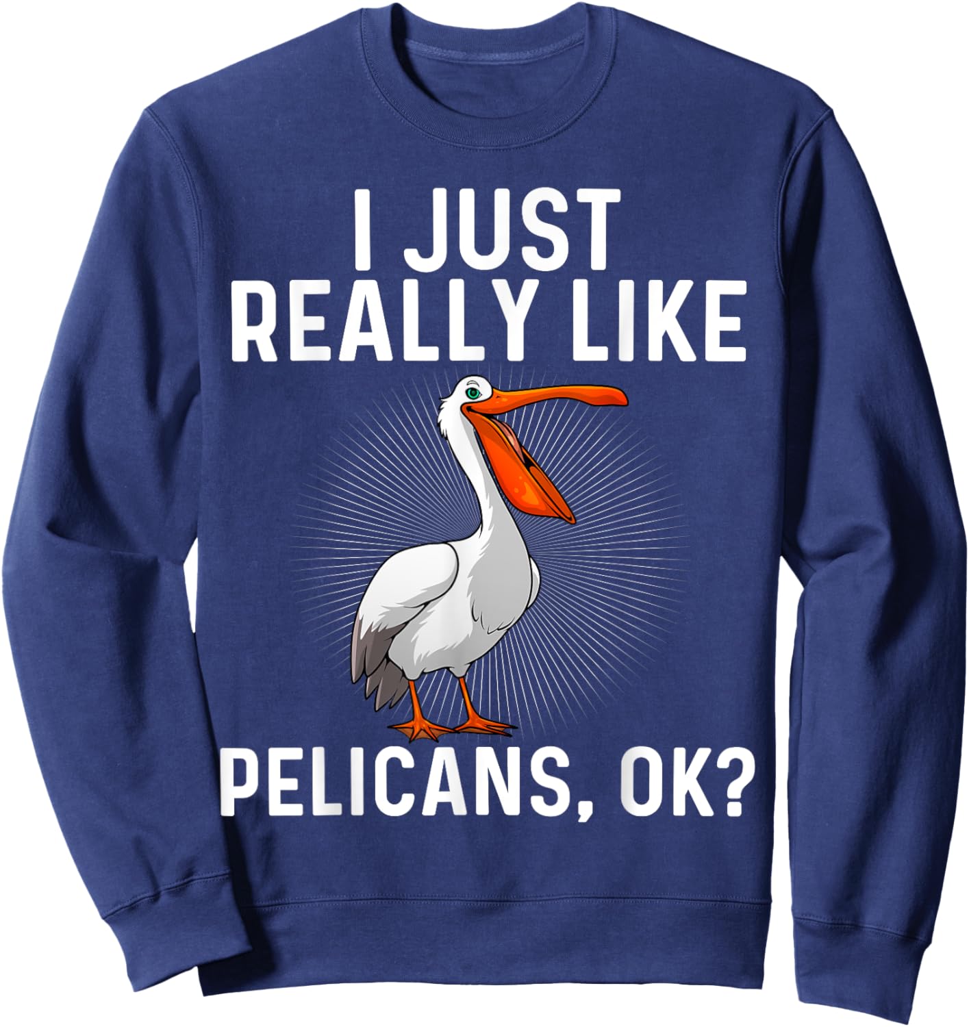 Funny Pelican Art Women Ornithology Pelican Lover Sweatshirt - Sweatshirt | Navy