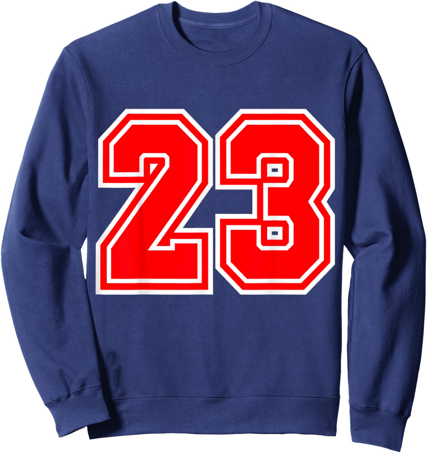 Number 23 Red Varsity Sports Team Sweatshirt - Sweatshirt | Navy