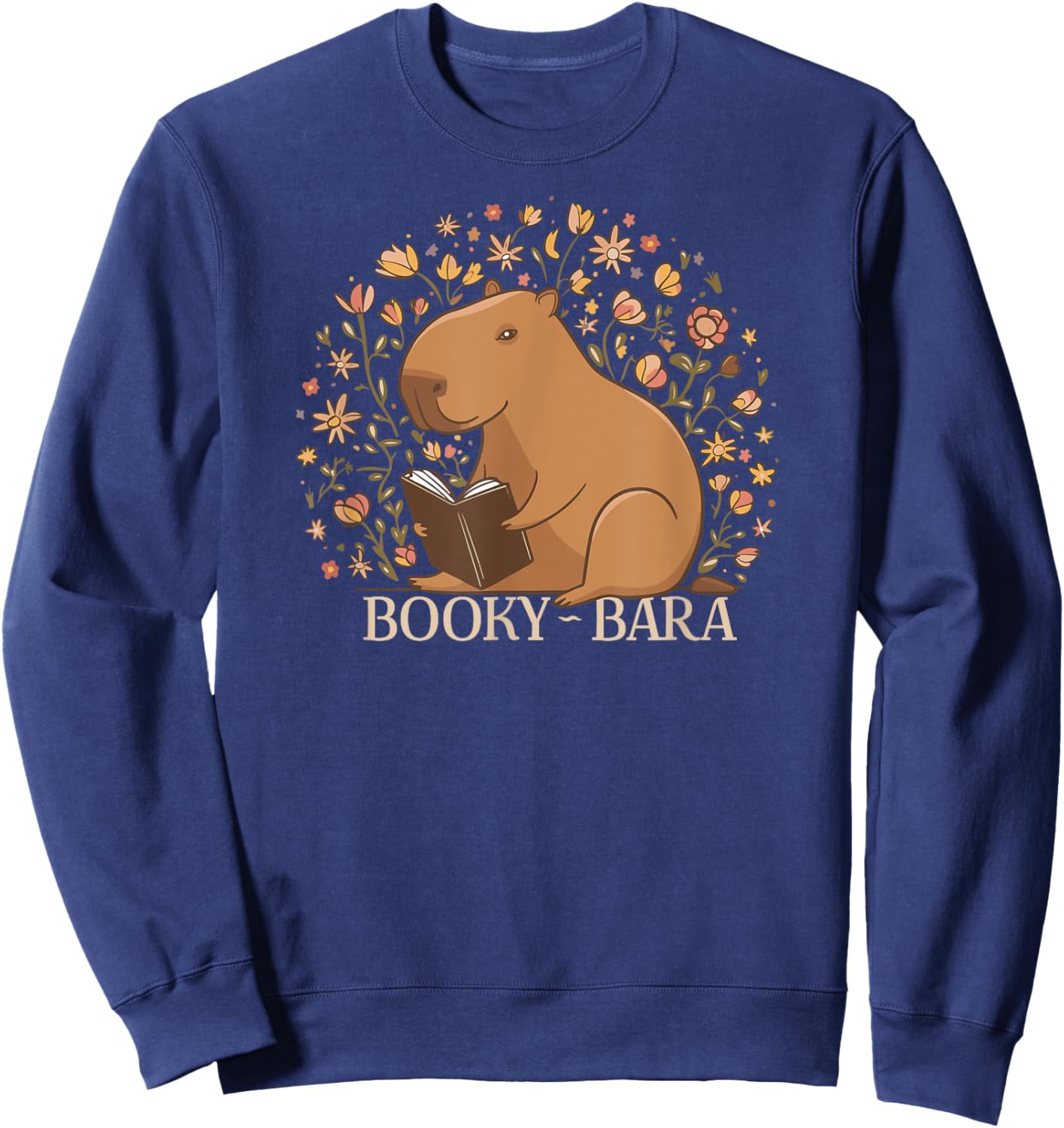 Capybara Funny Rodents Reading Books Wild Animal BookyBara Sweatshirt - Sweatshirt | Navy