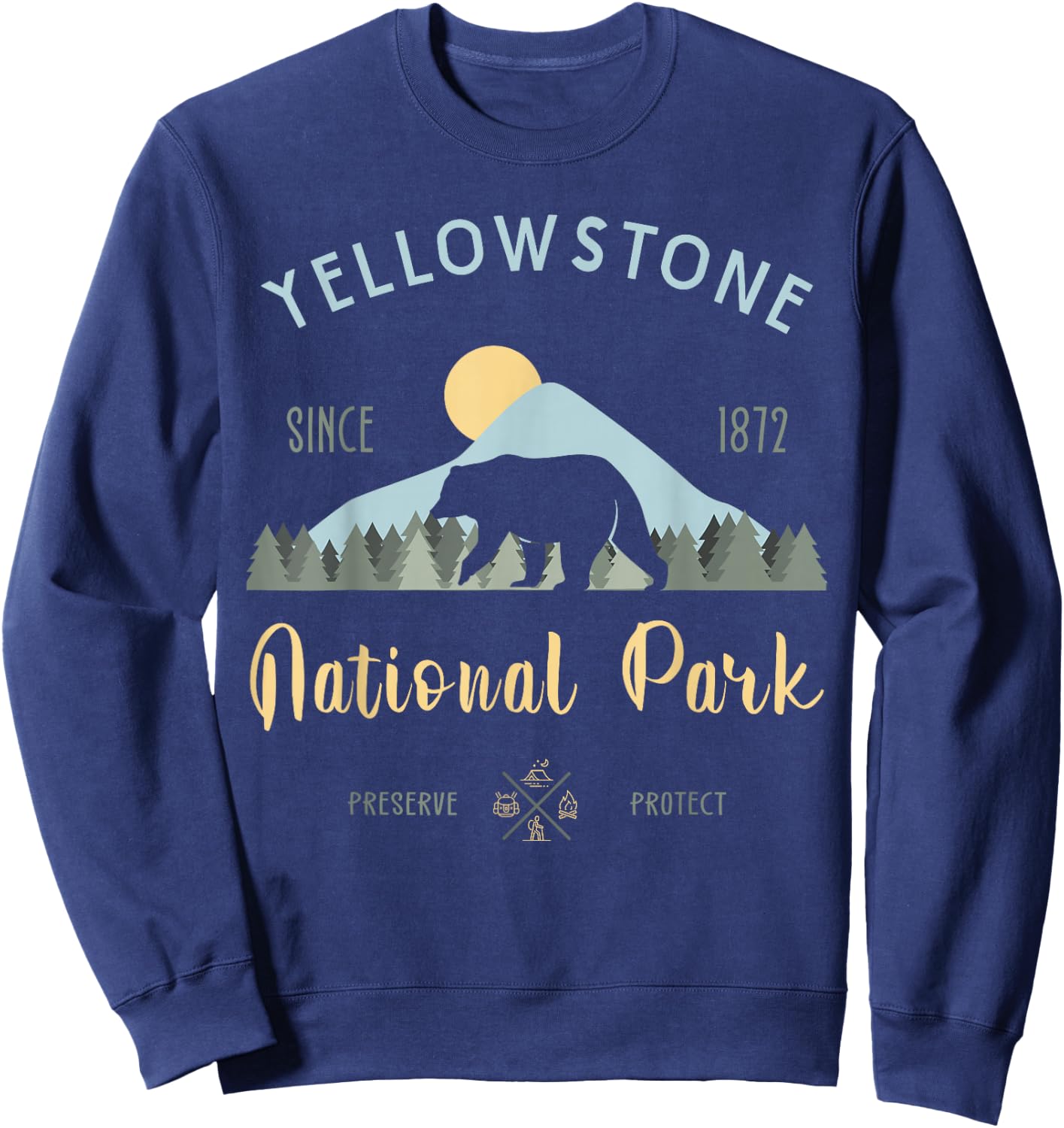 Outdoor National Park Yellowstone National Park Sweatshirt - Sweatshirt | Navy