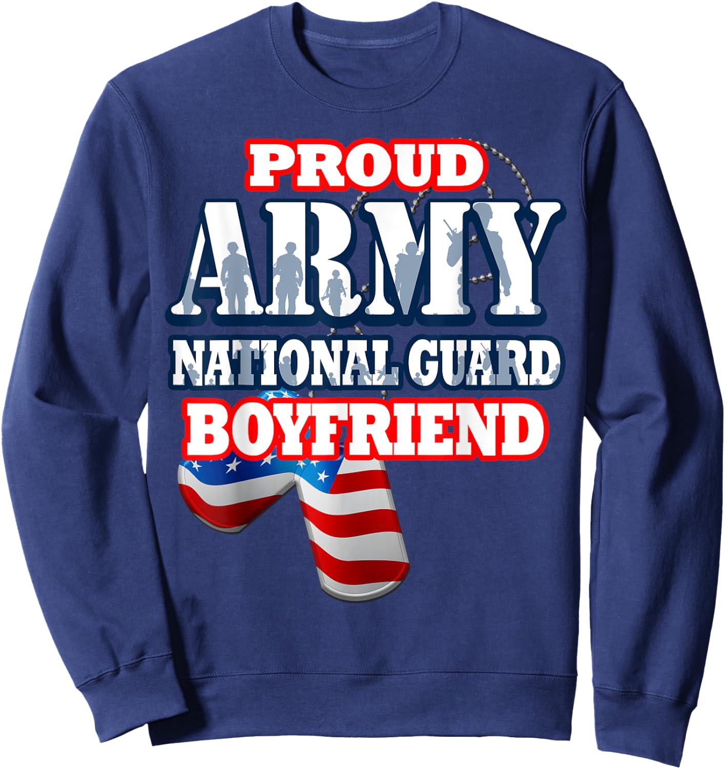 USA Proud Army National Guard Boyfriend Shirt Men Sweatshirt - Sweatshirt | Navy