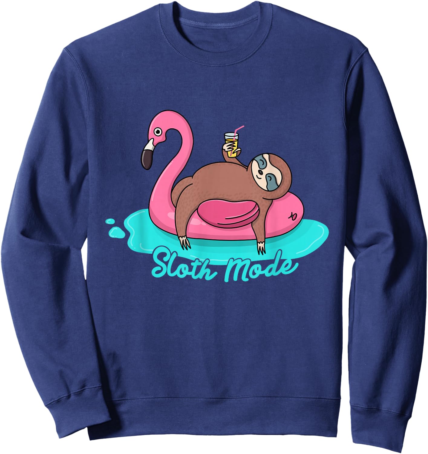 Sloth Mode inflatable Flamingo adult and youth gift Sweatshirt - Sweatshirt | Navy