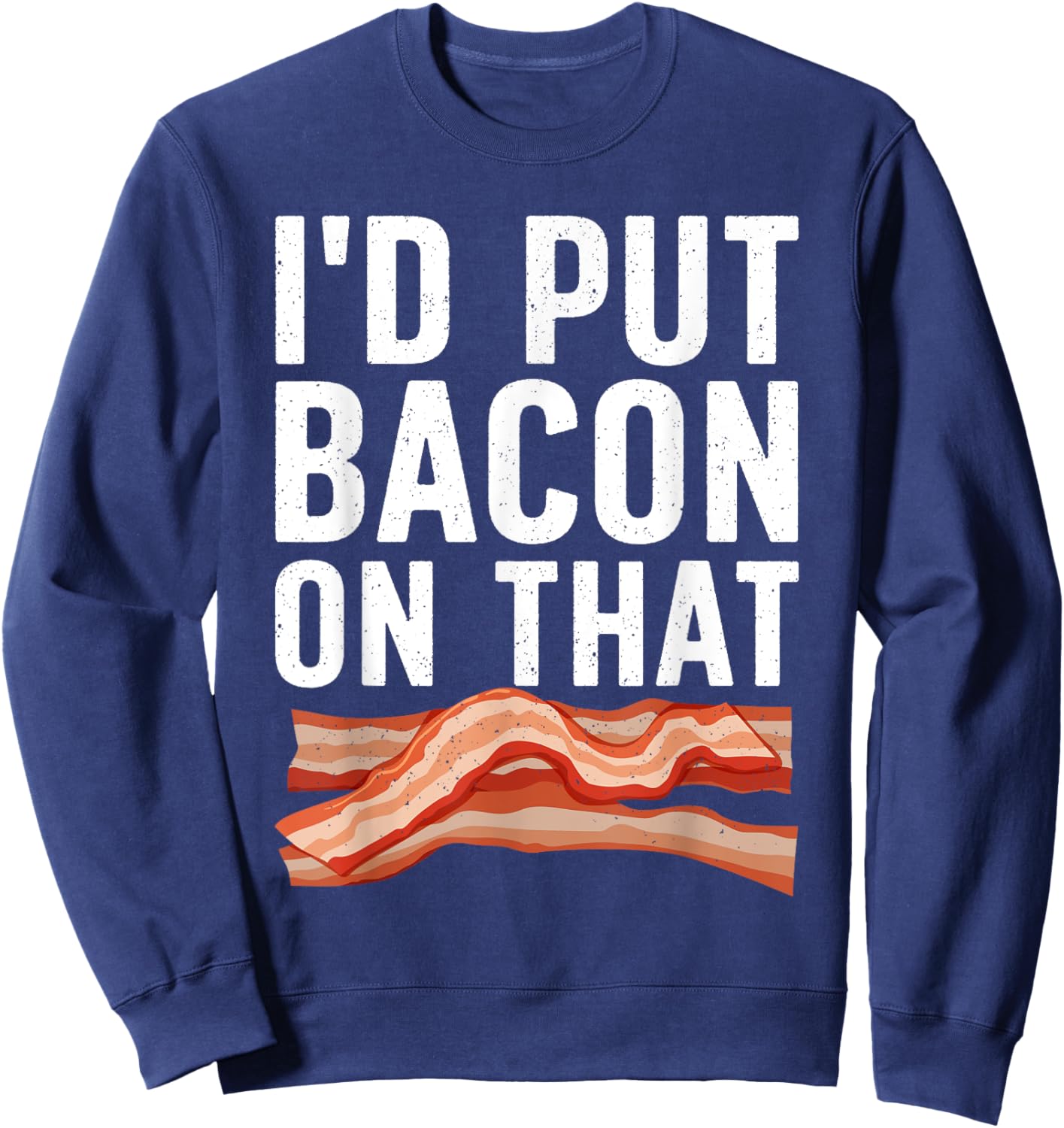 Cute Bacon Design Women Kids Cured Pork Bacon Lover Sweatshirt - Sweatshirt | Navy
