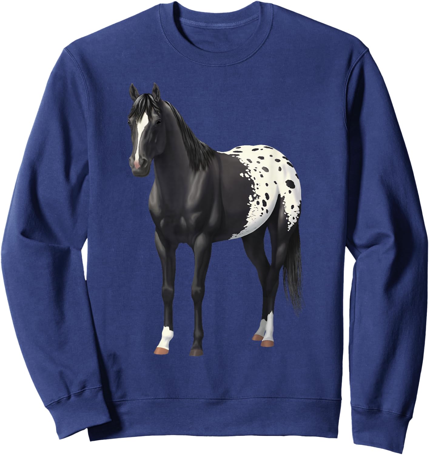 Beautiful Black Blanket Appaloosa Horse Lover Gift Sweatshirt - Sweatshirt | Navy