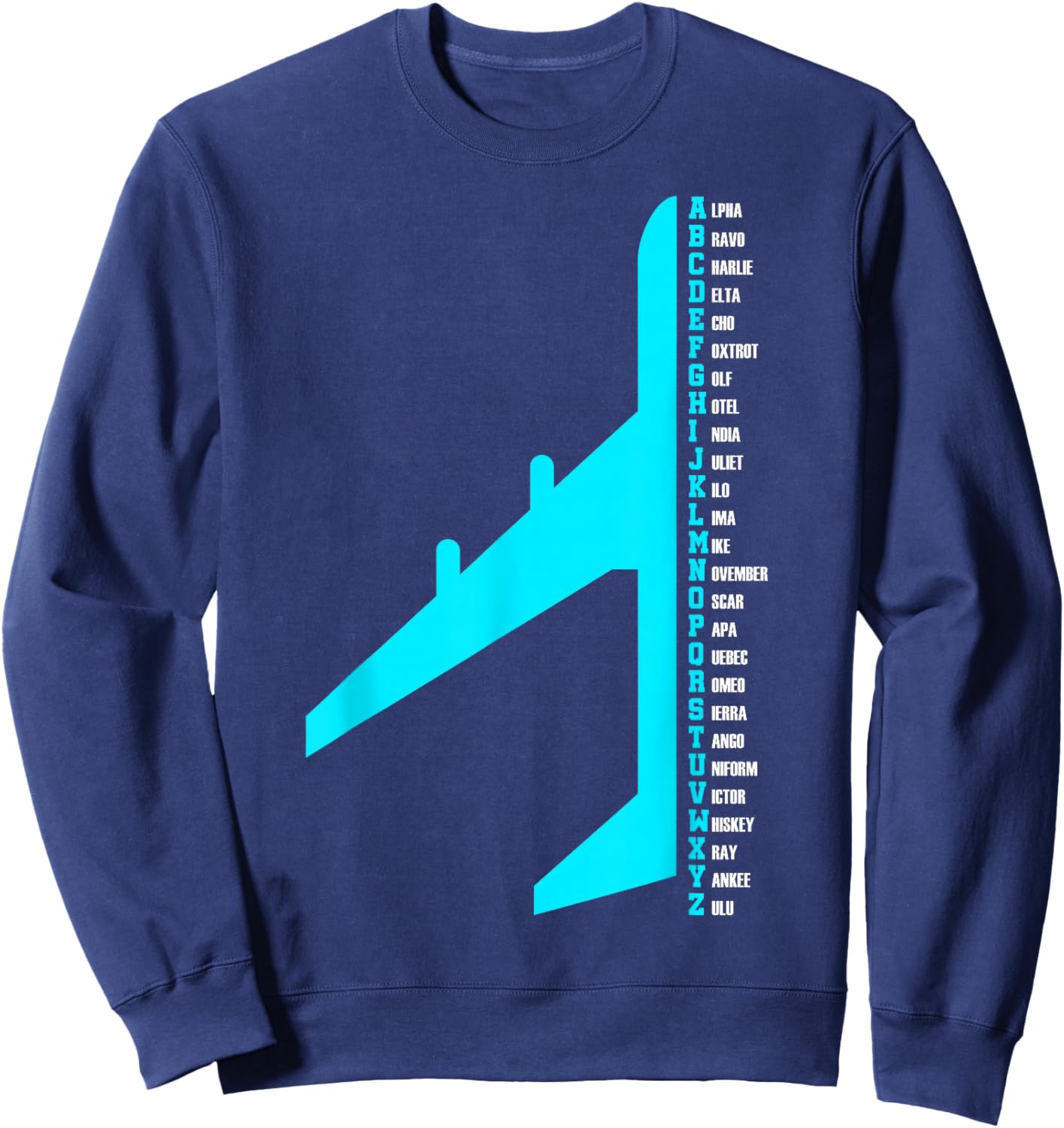 Phonetic Alphabet Pilot Airplane Funny Aviator Lover Sweatshirt - Sweatshirt | Navy