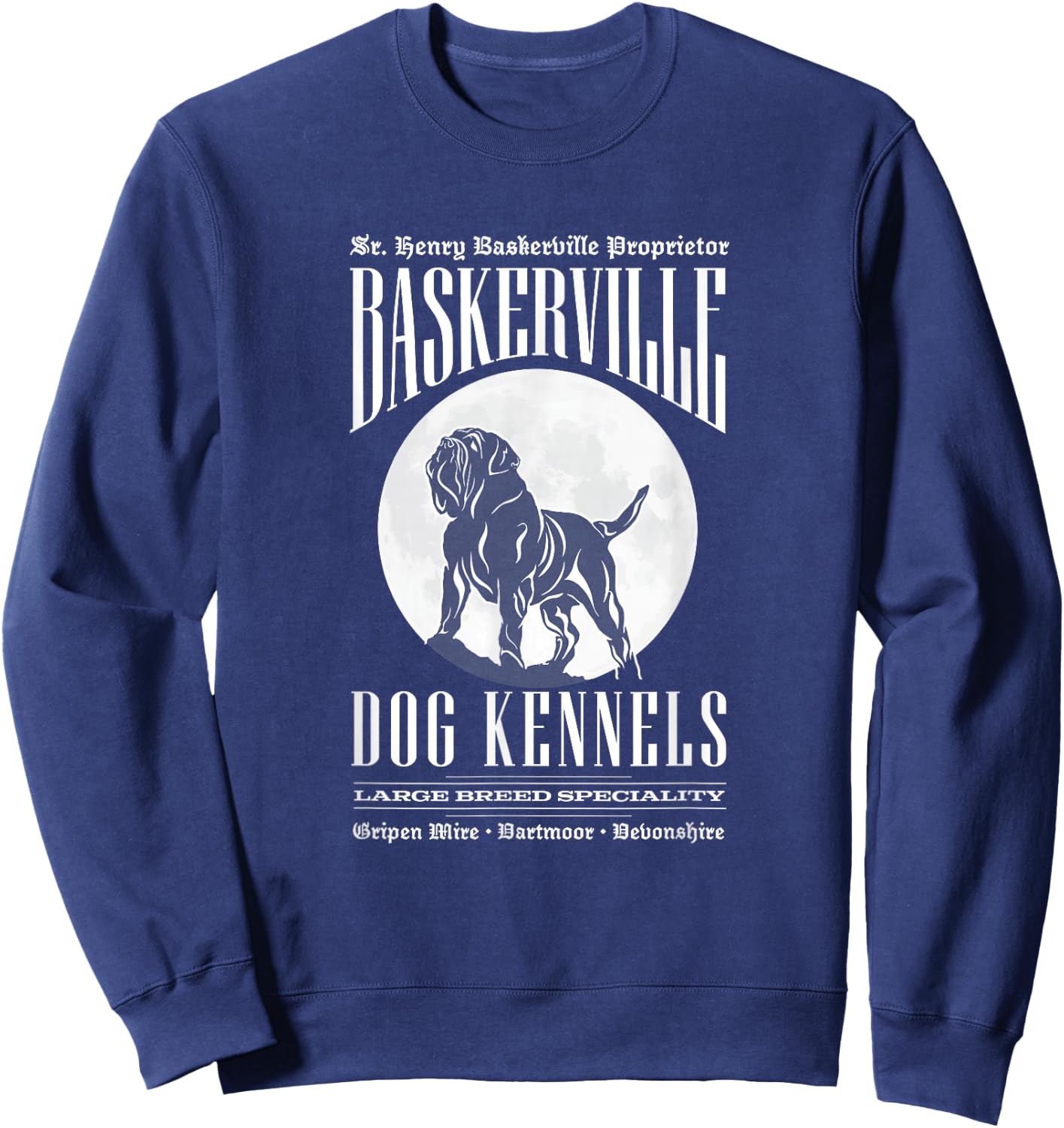 Baskerville Kennels - Sherlock Holmes Design Sweatshirt - Sweatshirt | Navy