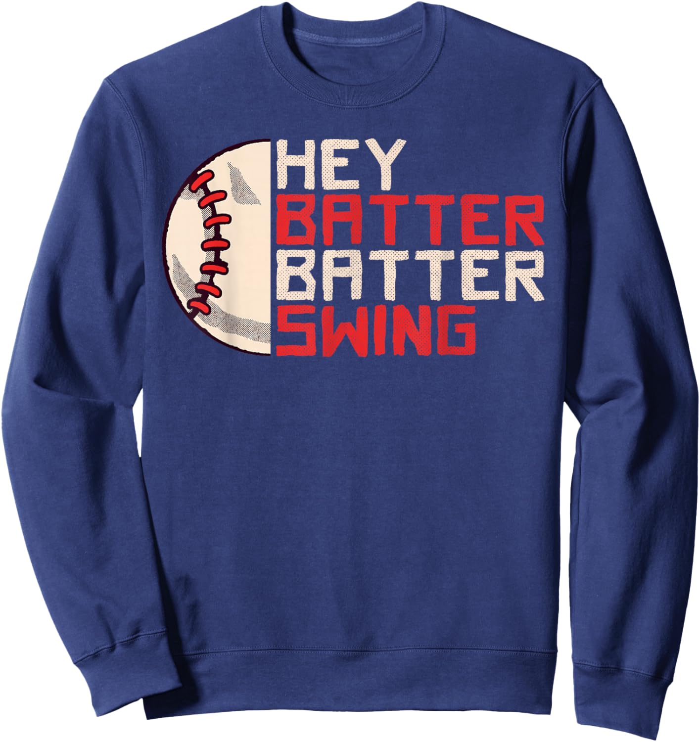 Funny Baseball Hey Batter Batter Swing Kids Retro Sweatshirt - Sweatshirt | Navy