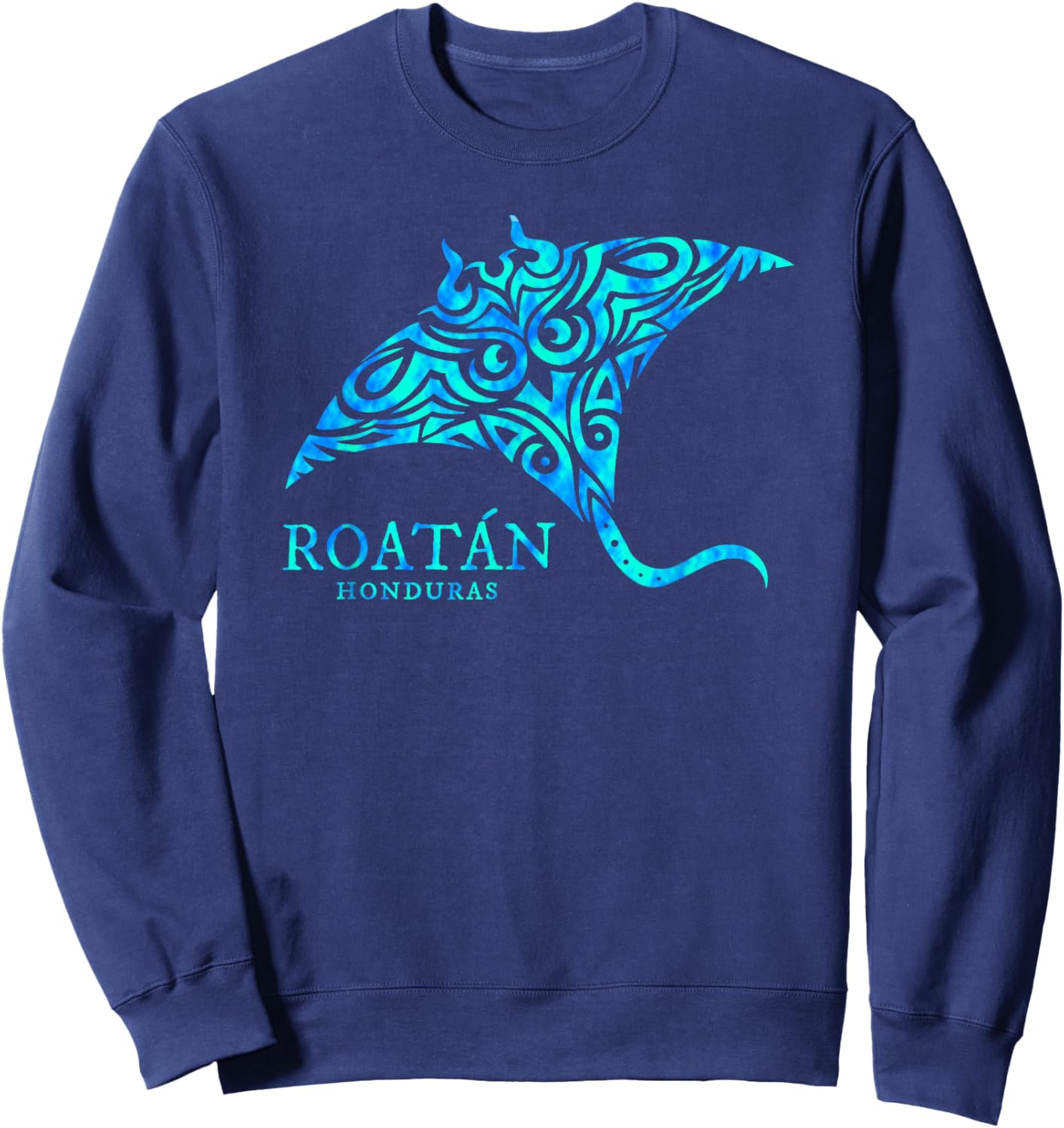 Roatan Honduras Souvenir Stingray Boys Girls Toddler Sweatshirt - Sweatshirt | Navy