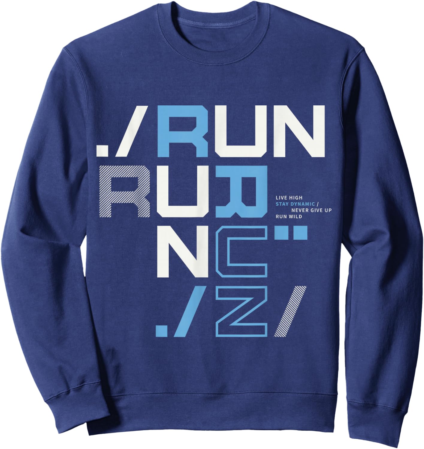 I Love Running, Run Illustration Novelty Graphic Designs Sweatshirt - Sweatshirt | Navy