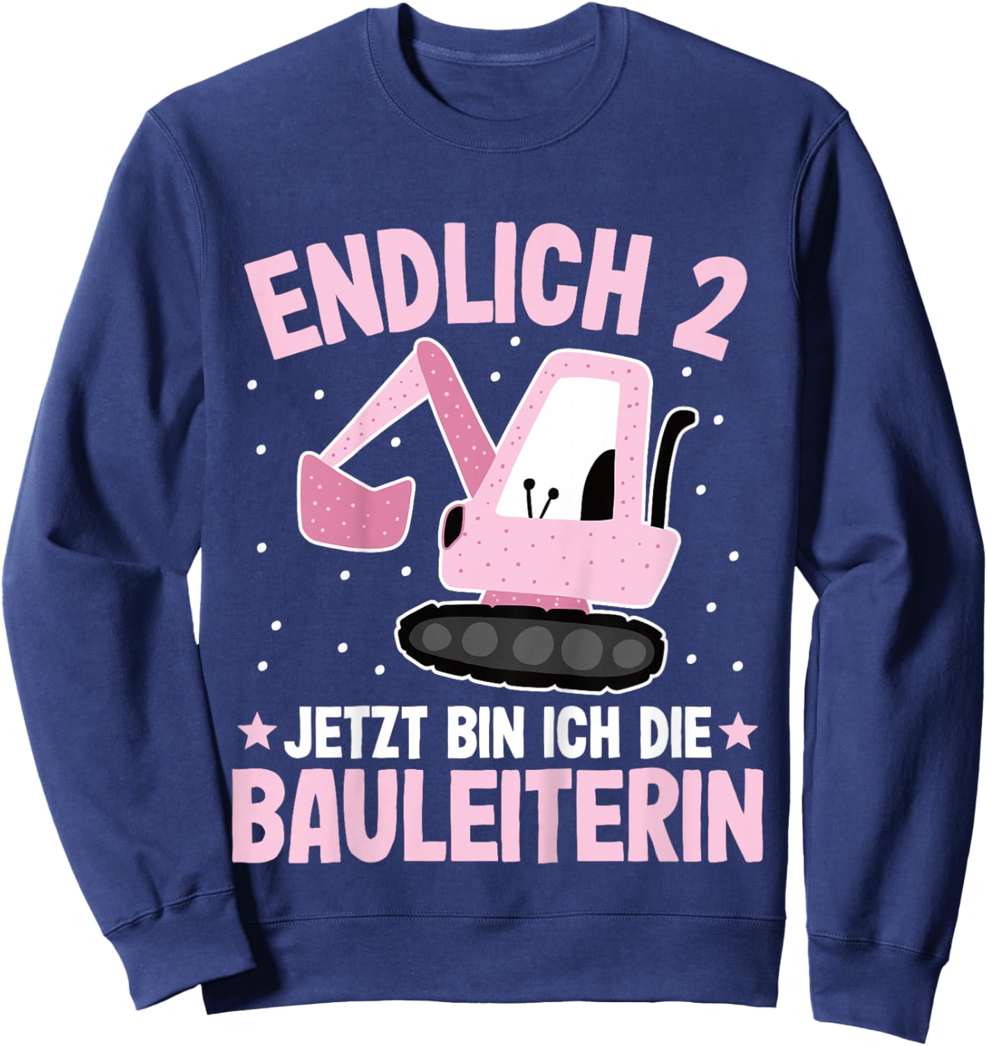 Bagger Zwei Jahre | Baustelle | 2. Geburtstag Mädchen Bagger Sweatshirt - Sweatshirt | Navy