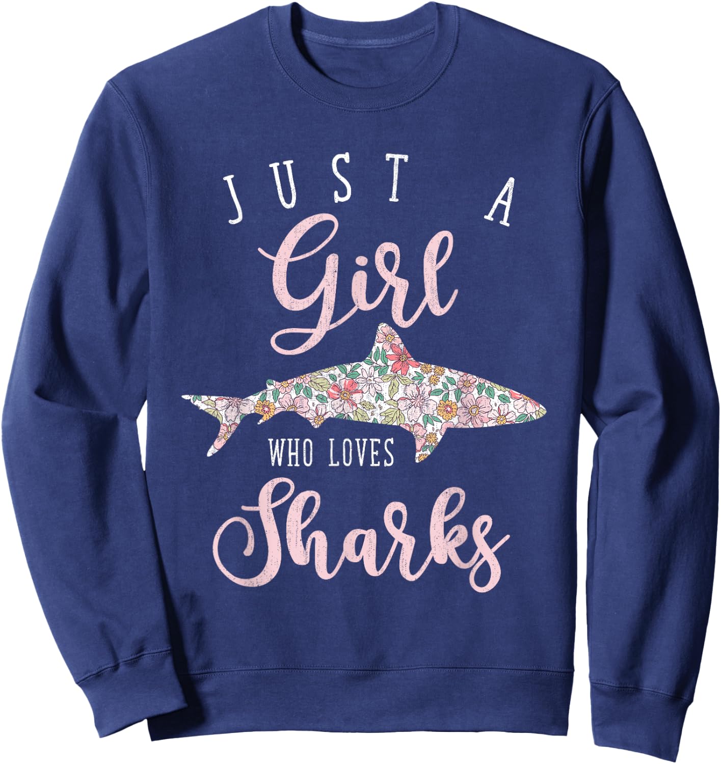 Sea Monster Lover Women Girls Kids Gift Shark Sweatshirt - Sweatshirt | Navy