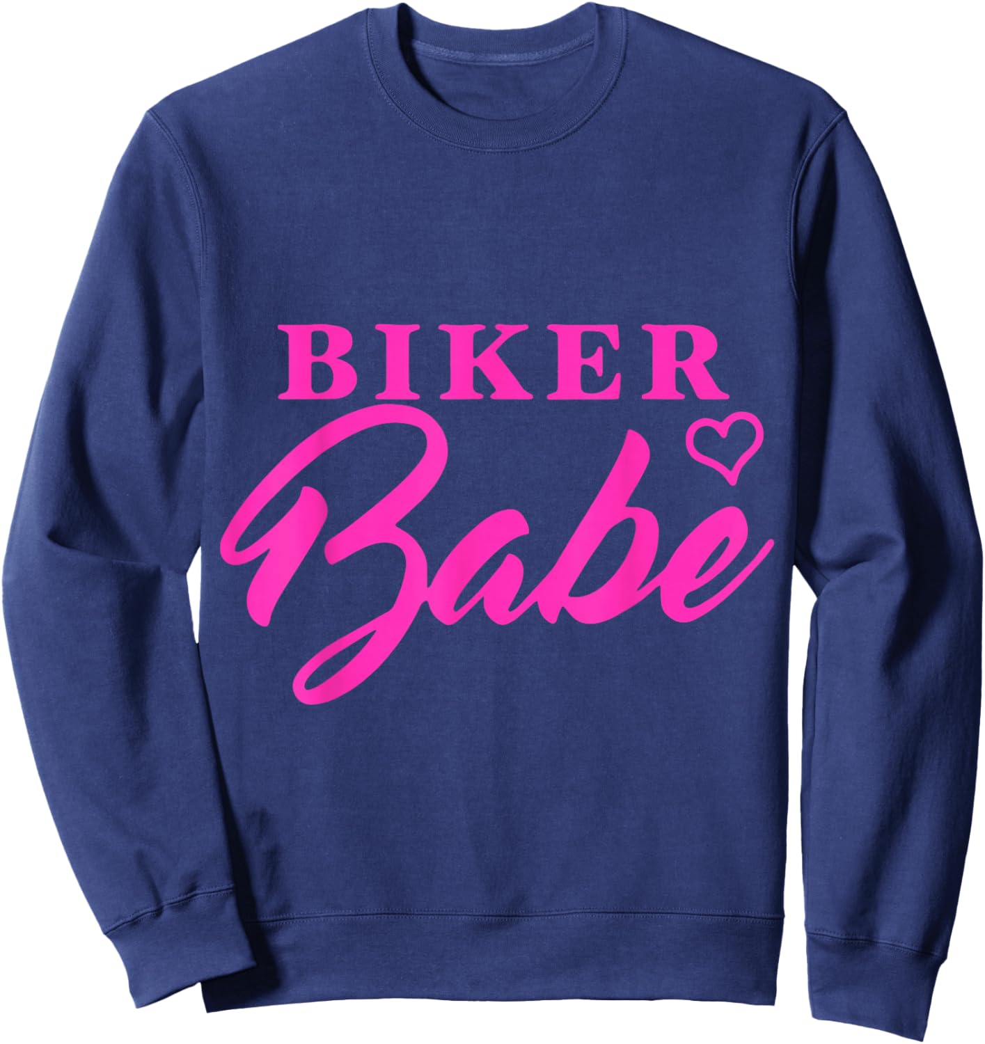 Pink Heart Biker Babe Ladies Motorcycle Sweatshirt - Sweatshirt | Navy