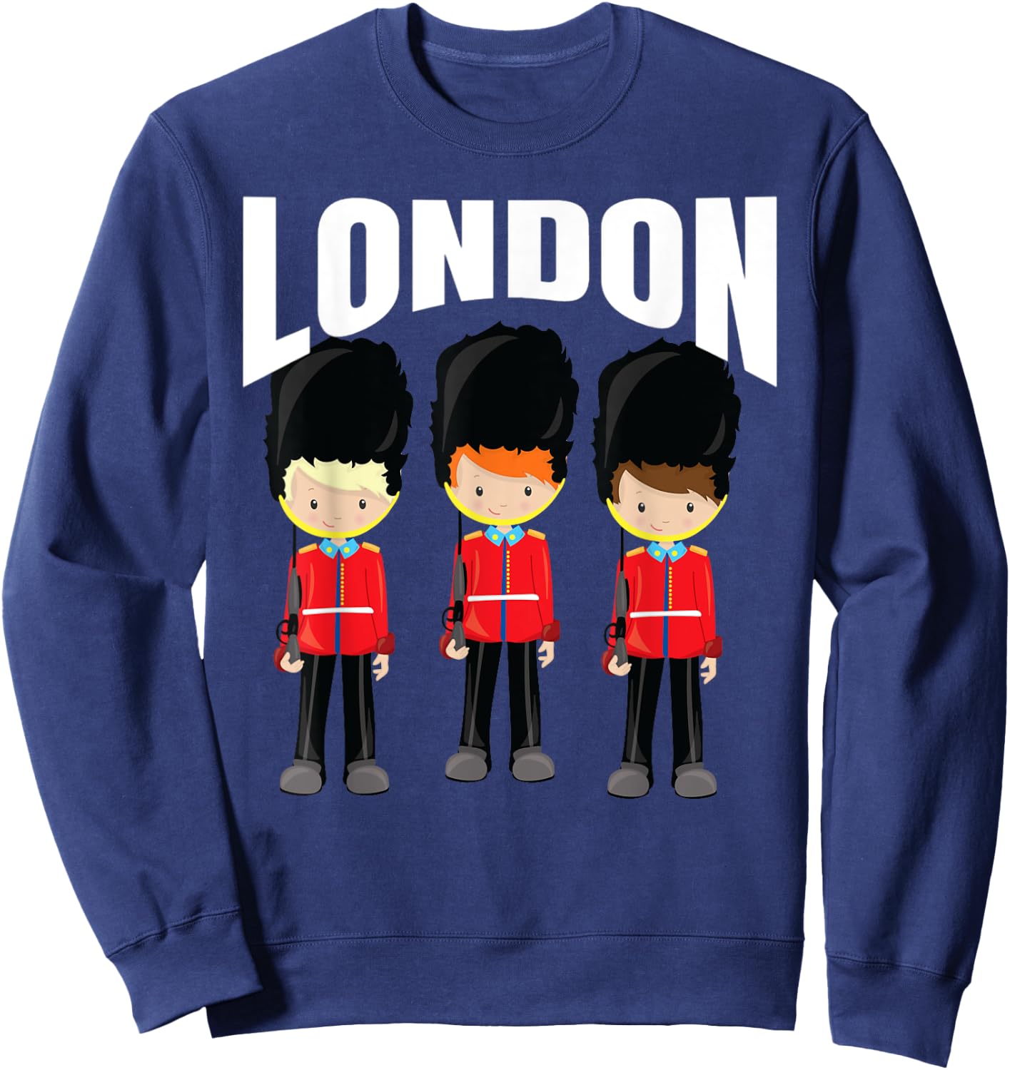 Cute Souvenir London Queens Buckingham Palace Guards Memento Sweatshirt - Sweatshirt | Navy