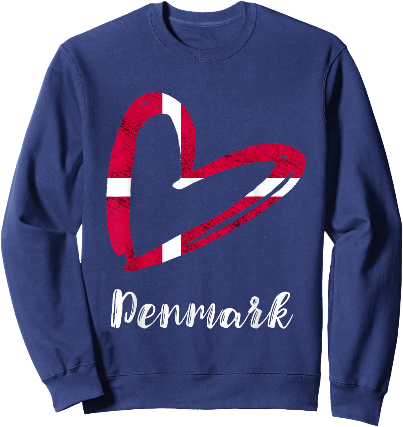 Dansk Denmark Flag Vintage Heart Denmark Danish Roots Sweatshirt - Sweatshirt | Navy