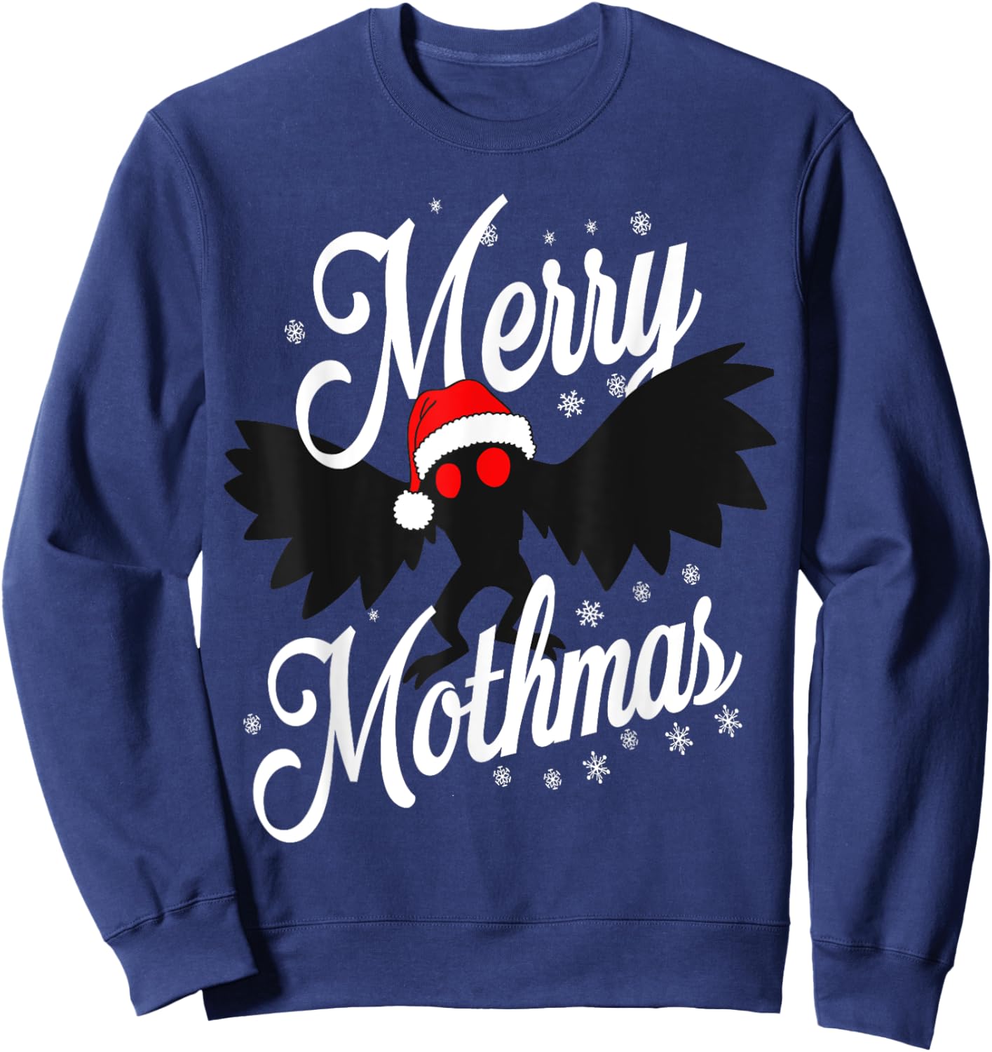 Merry Mothmas Santa Mothman Cute Mothman Christmas Pajama Sweatshirt - Sweatshirt | Navy