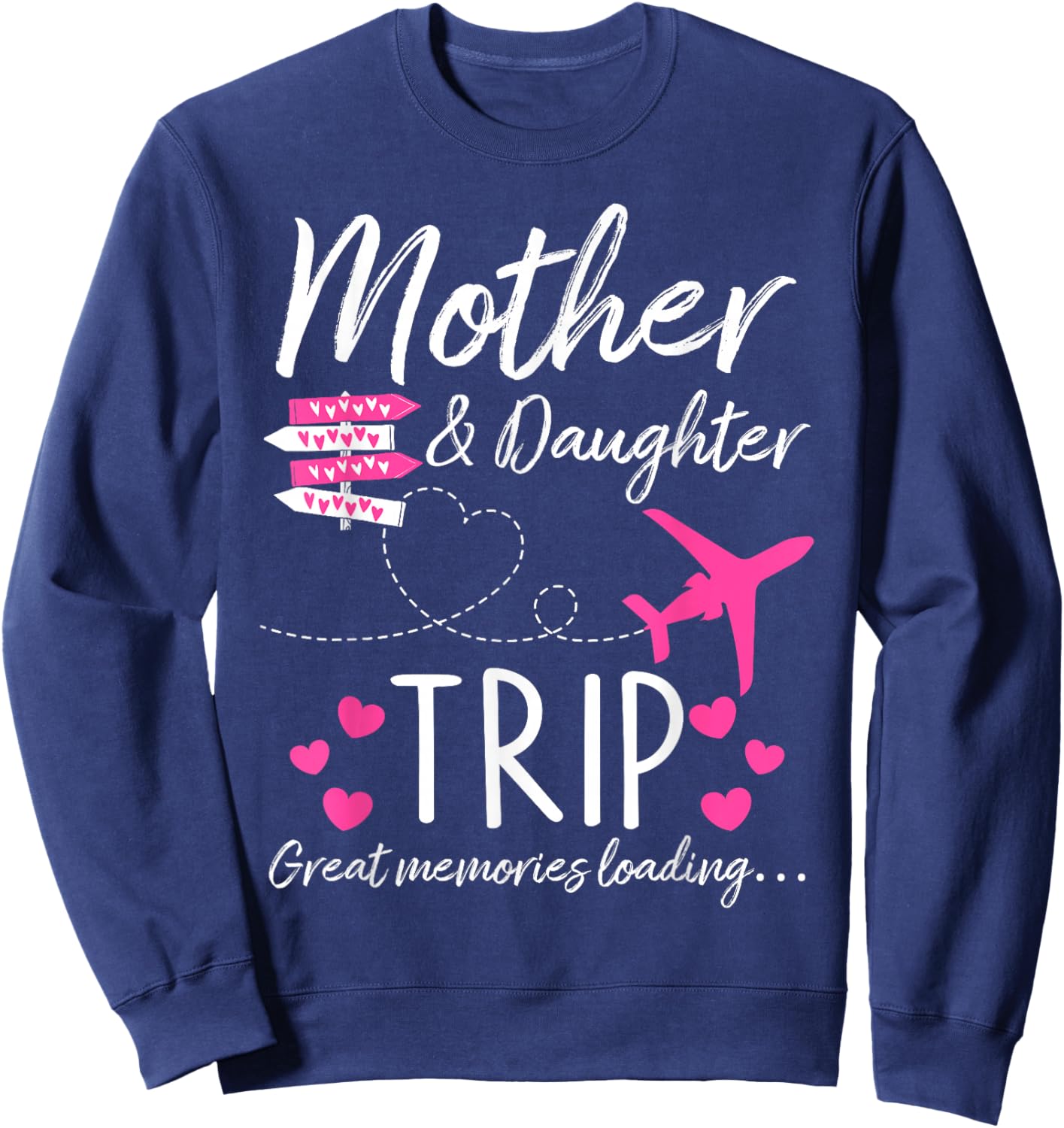 Funny Matching Mother Daughter Cruise Trip Outfits Black Modern Print Letter Print Cruise Vacation Sweatshirt - Sweatshirt | Navy