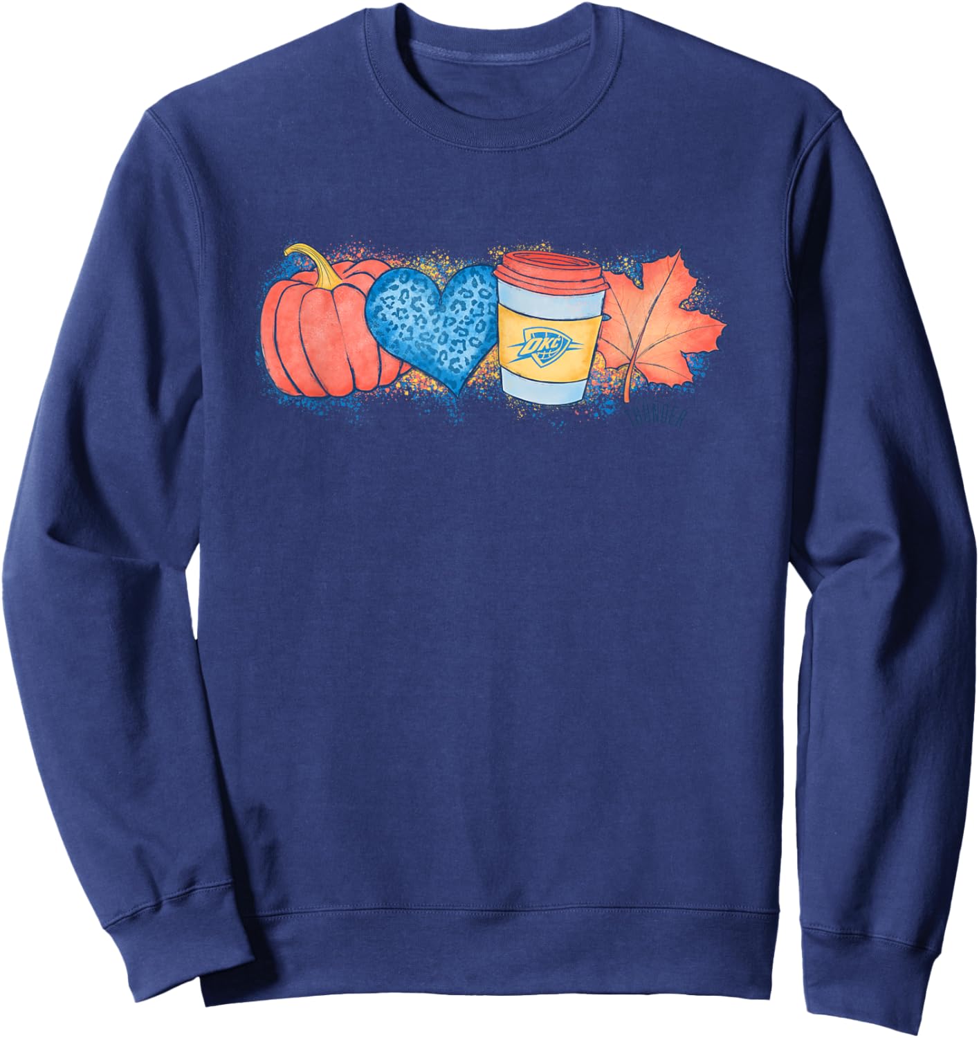 NBA Oklahoma City Thunder Cozy Fall Painted Banner Sweatshirt - Sweatshirt | Navy