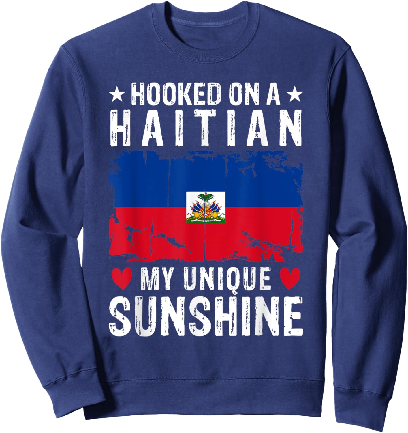 Haitian Boyfriend Girlfriend Wife Husband Haiti Flag Sweatshirt - Sweatshirt | Navy