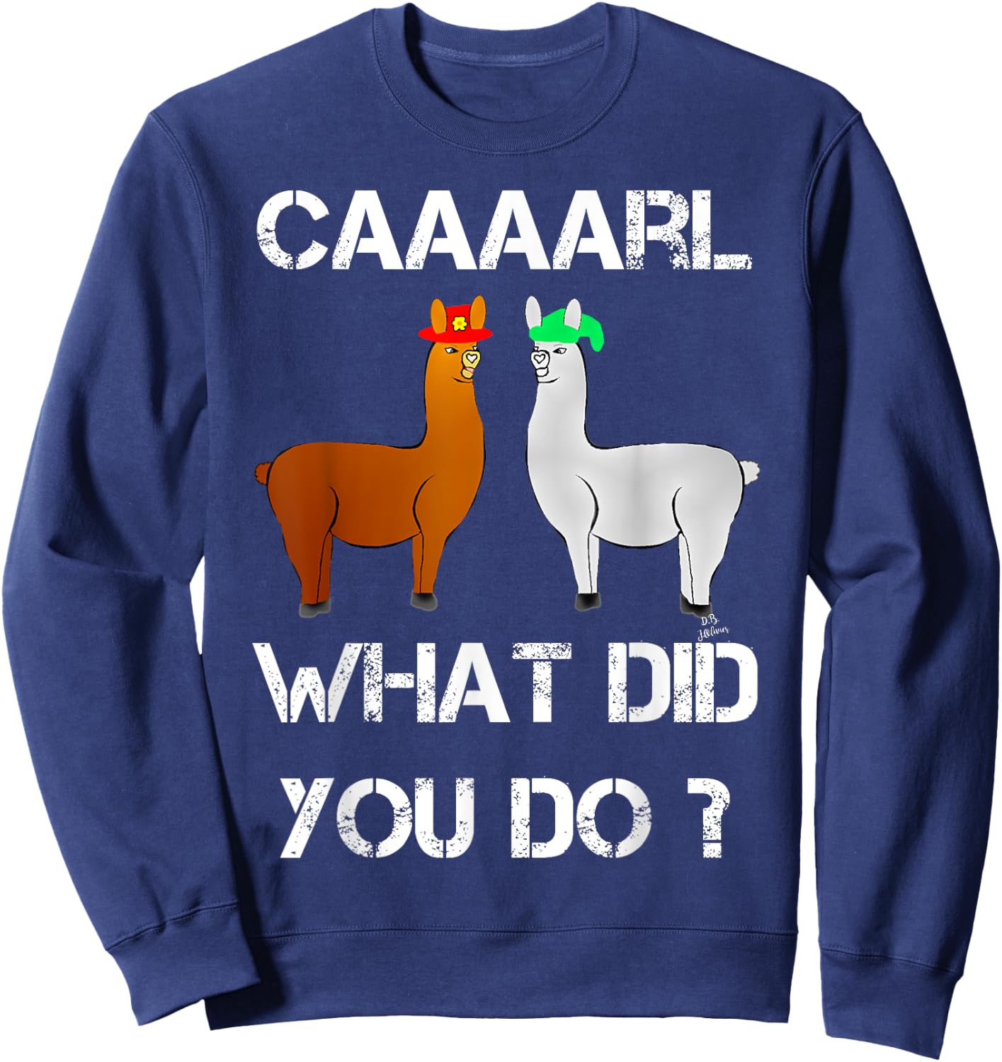 Lamas mit Hütts Karl was du dan? Funny Lama Sweatshirt - Sweatshirt | Navy