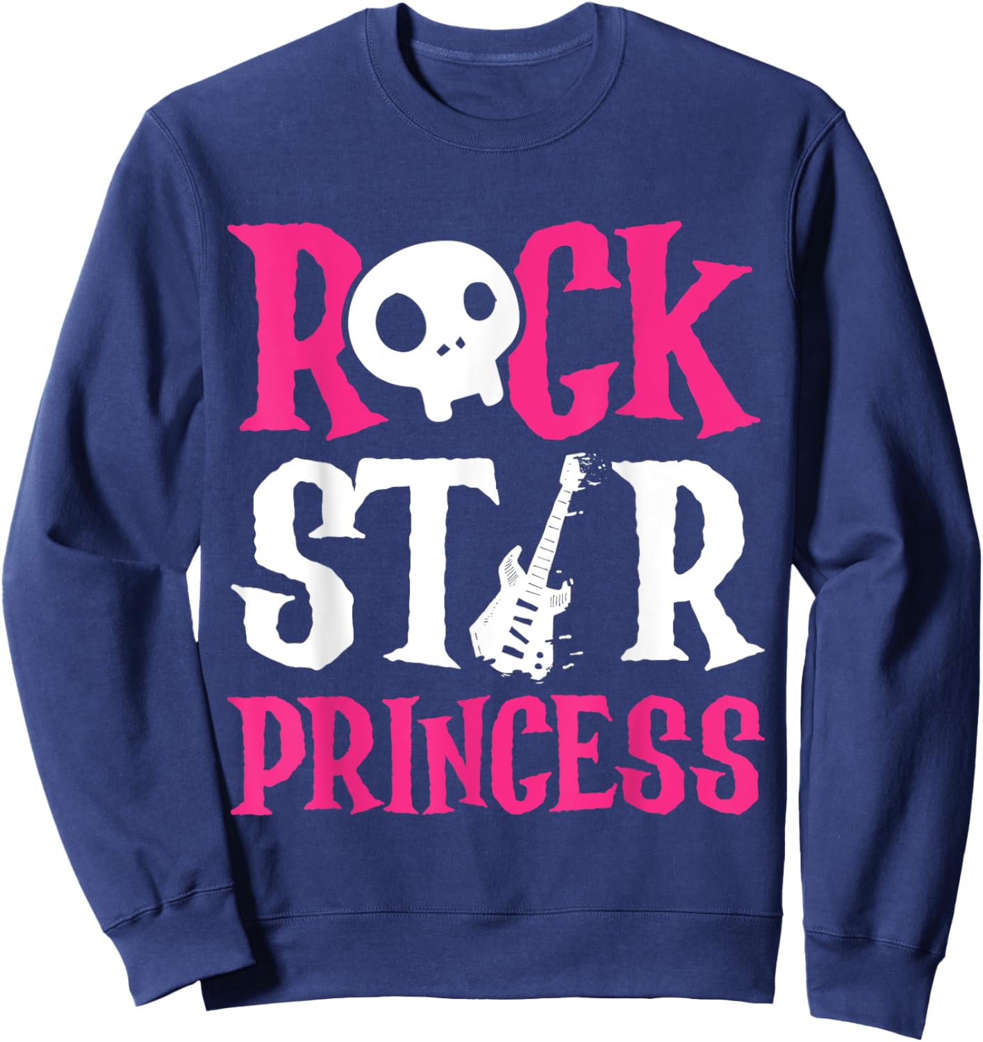 Rockstar Birthday Girl Rock Star Princess Party Music Sweatshirt - Sweatshirt | Navy