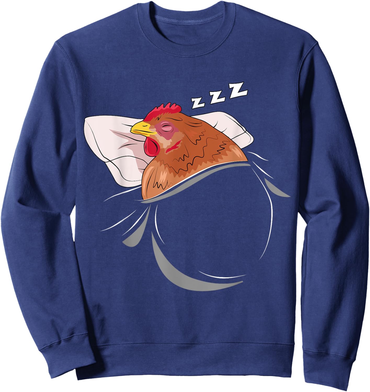Chicken Sleeping Pajamas Nap PJs Outfit Farmer Gift Chicken Sweatshirt - Sweatshirt | Navy