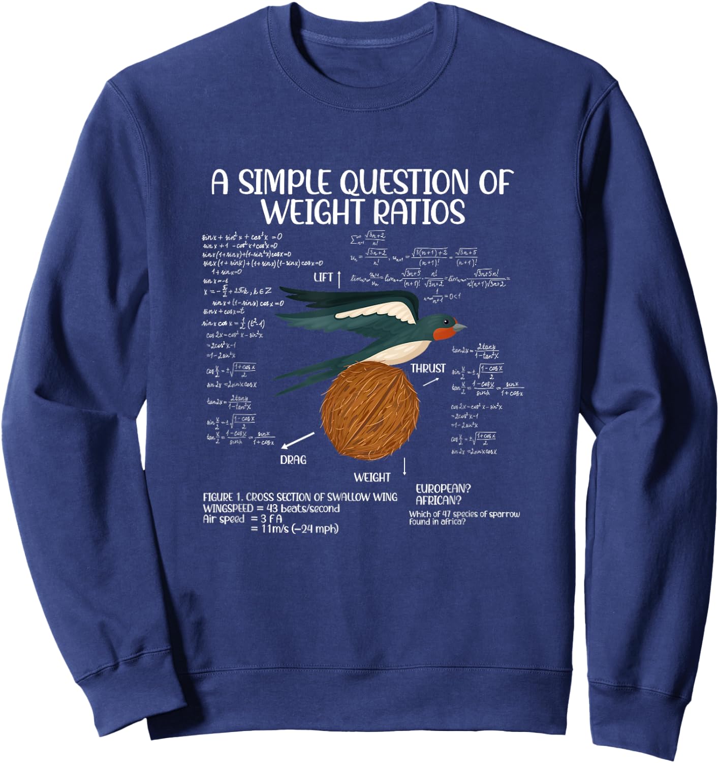 A Simple Question of Weight Ratios Math Teacher Sweatshirt - Sweatshirt | Navy