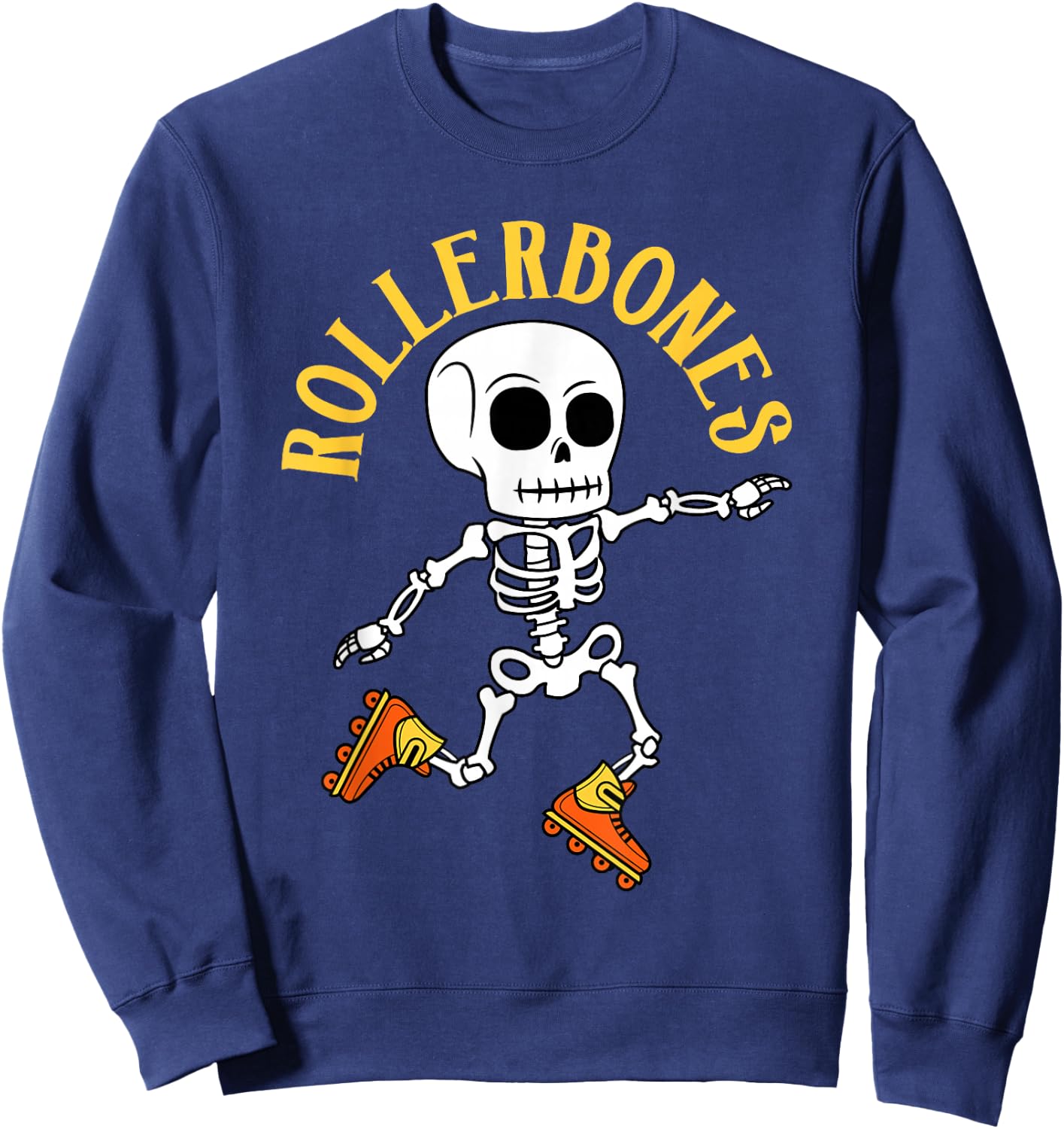 Rollerbones Funny Roller Skating Dancing Skeleton Gift Men Sweatshirt - Sweatshirt | Navy