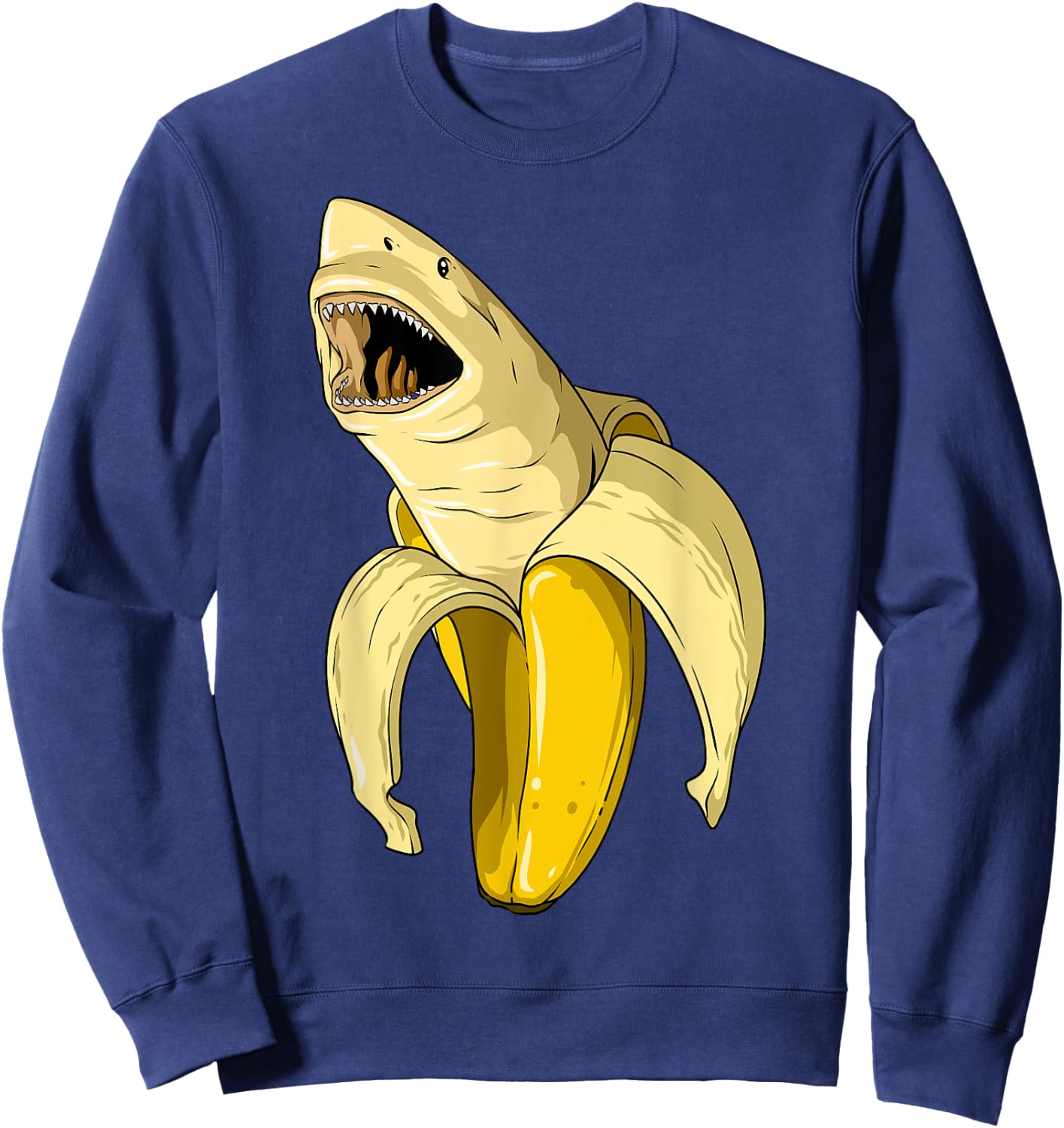 Banana Shark Banana Themed Party Shark Themed Party Sweatshirt - Sweatshirt | Navy