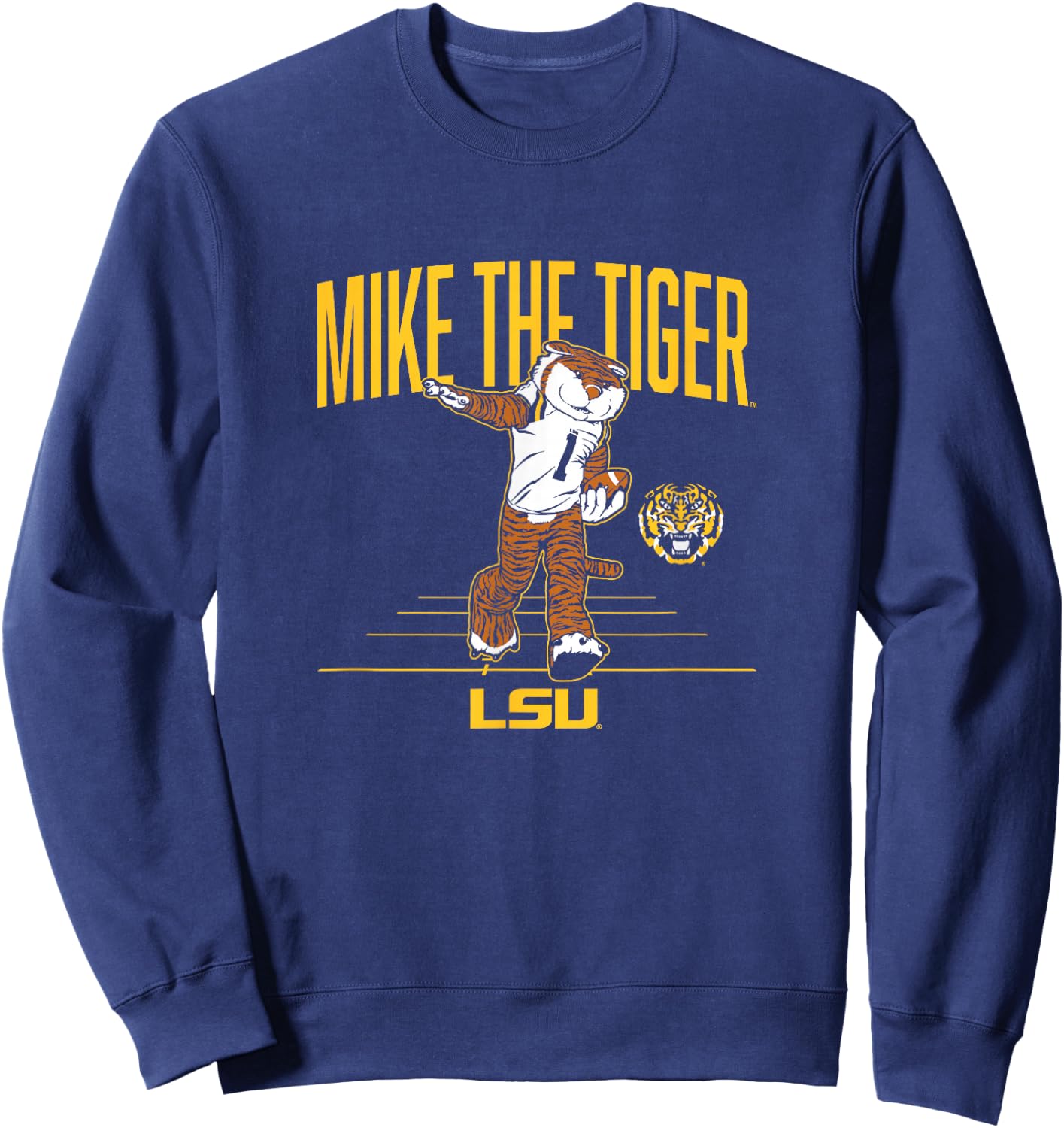 LSU Tigers Football: Mike the Tiger Mascot Sweatshirt - Sweatshirt | Navy
