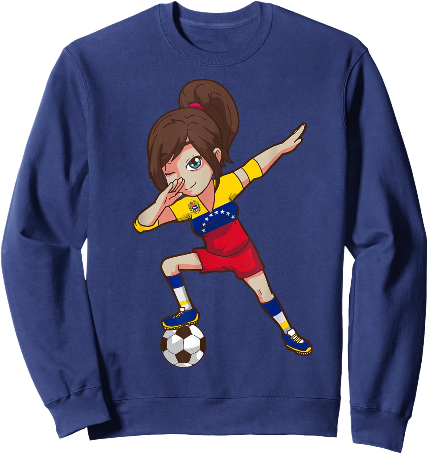Venezuela Football Fan Flag Sweatshirt - Sweatshirt | Navy