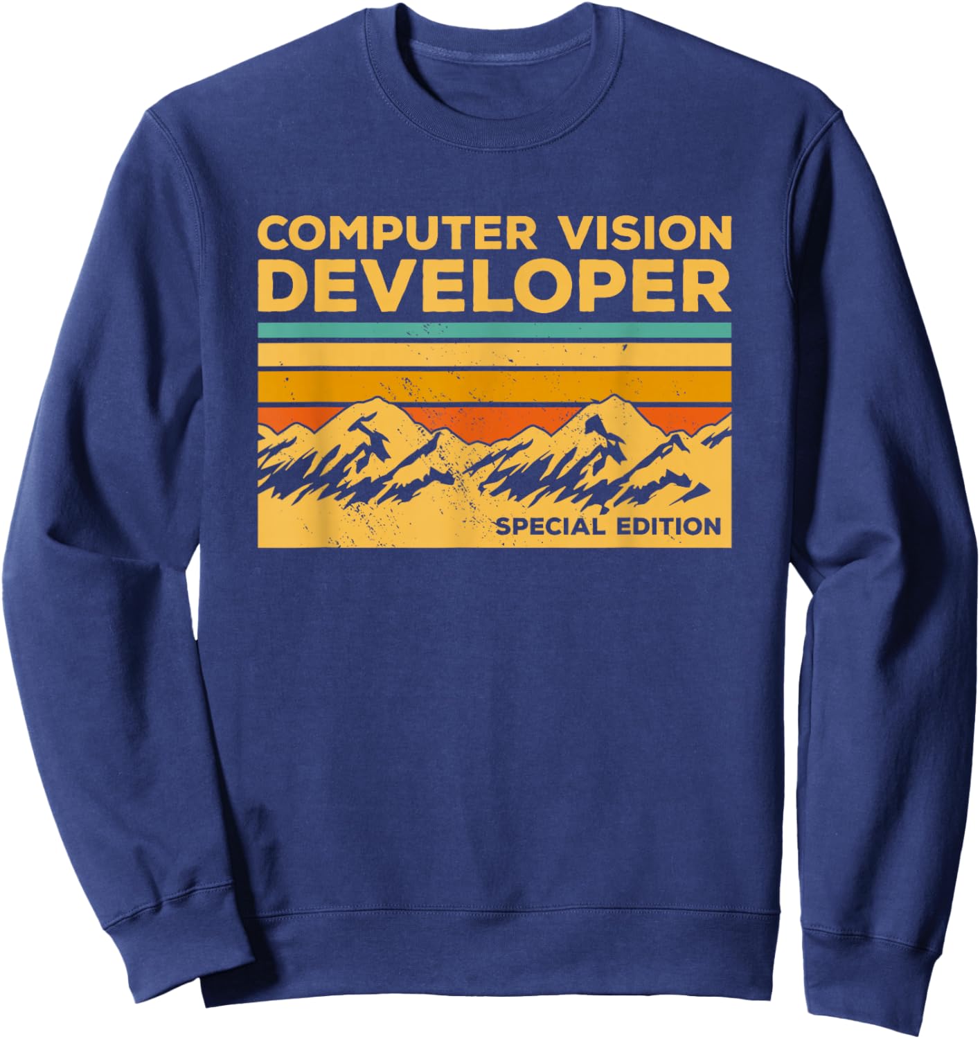 Vintage Computer Vision Developer Sweatshirt - Sweatshirt | Navy