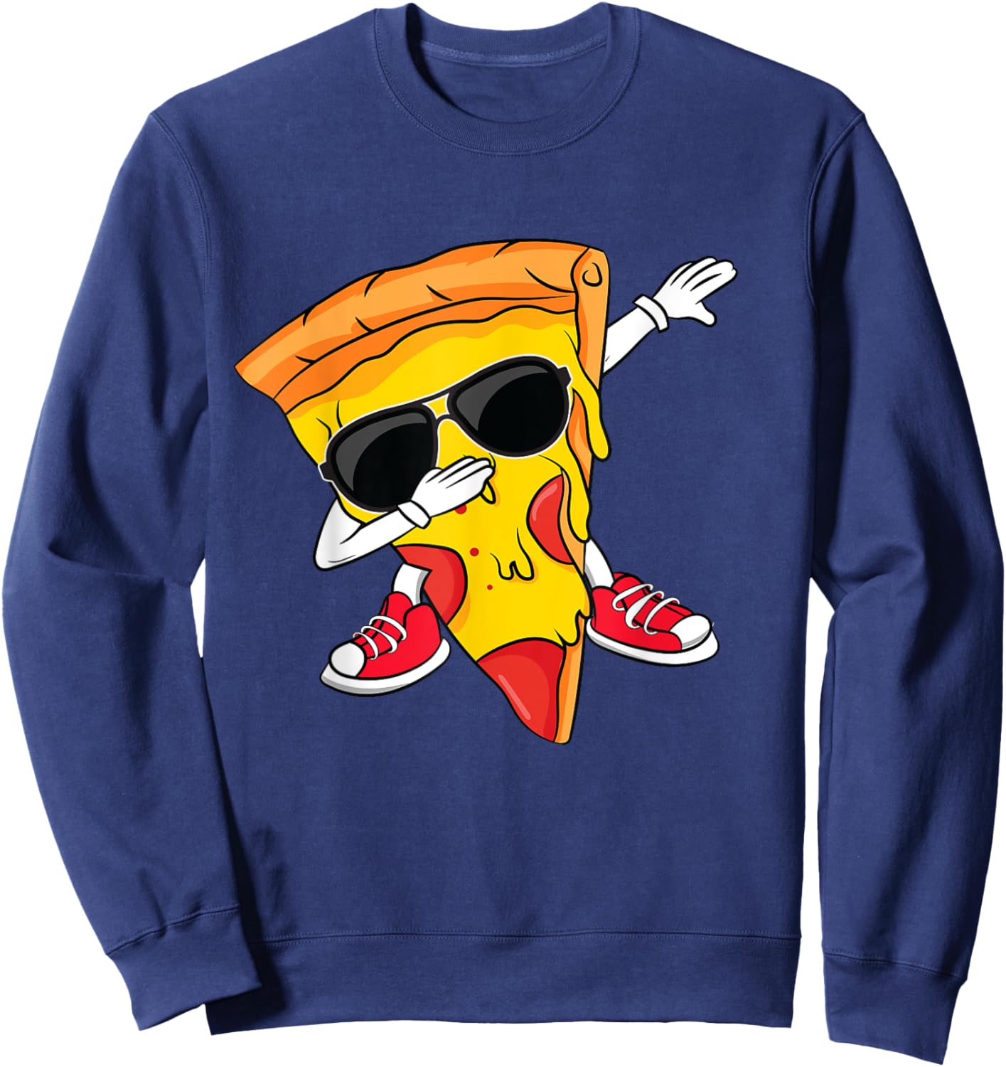 Dabbing Pizza Slice Dance Pizza Toddler Boy Dancing Pizza Sweatshirt - Sweatshirt | Navy