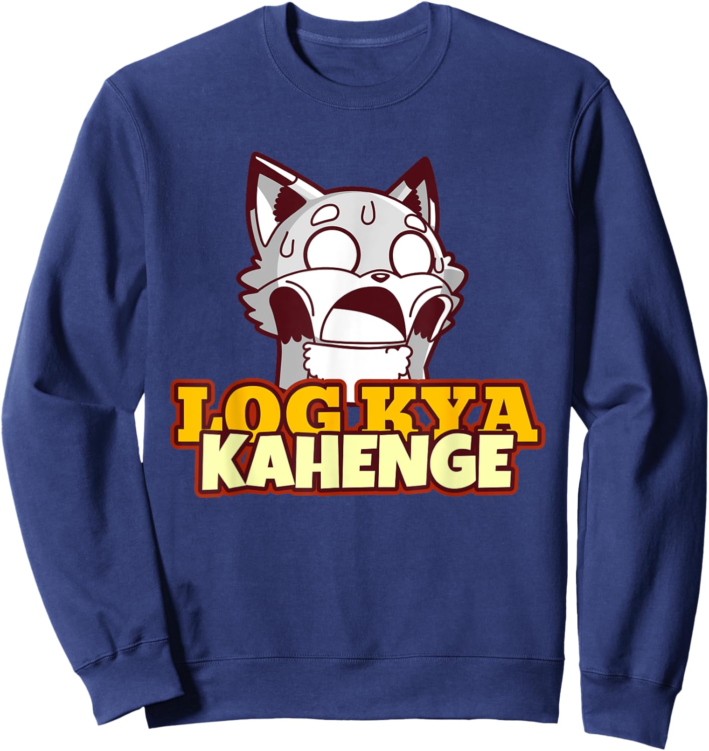 Funny Desi Log Kya Kahenge Sarcastic Bollywood Sweatshirt - Sweatshirt | Navy