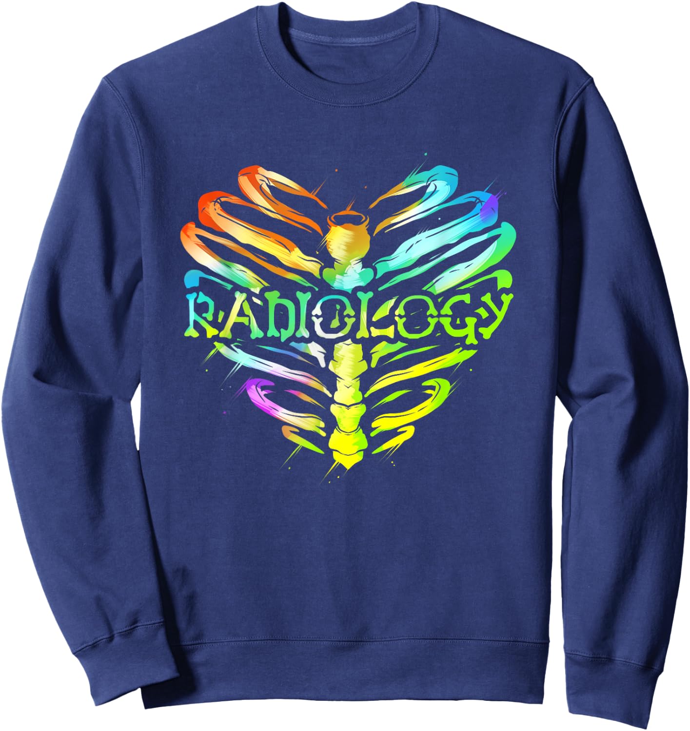 Radiology Heart Ribcage - Radiology Technician Gift Sweatshirt - Sweatshirt | Navy