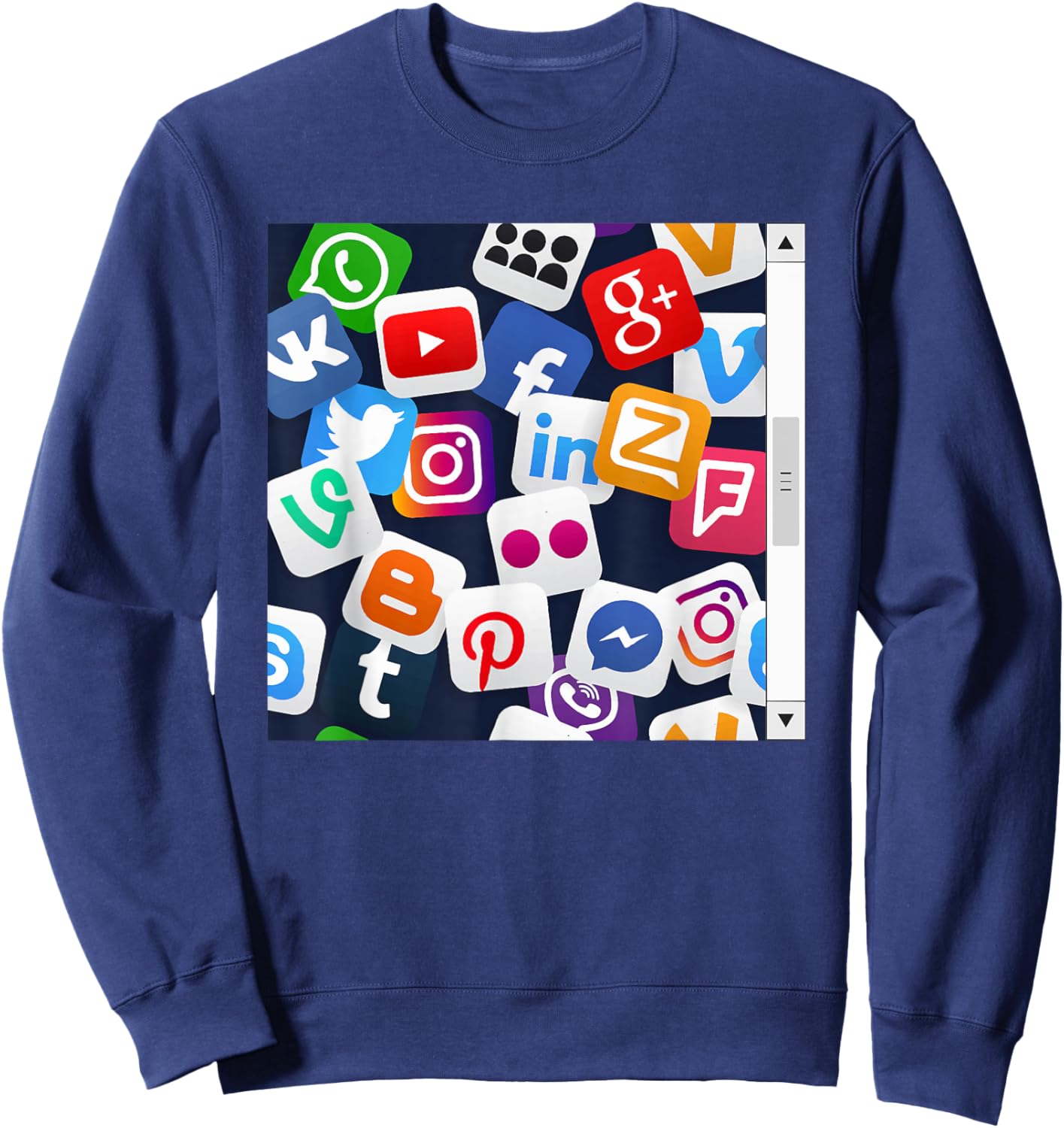 Social Media Feed Graphic Funny Teen Halloween Costume Sweatshirt - Sweatshirt | Navy