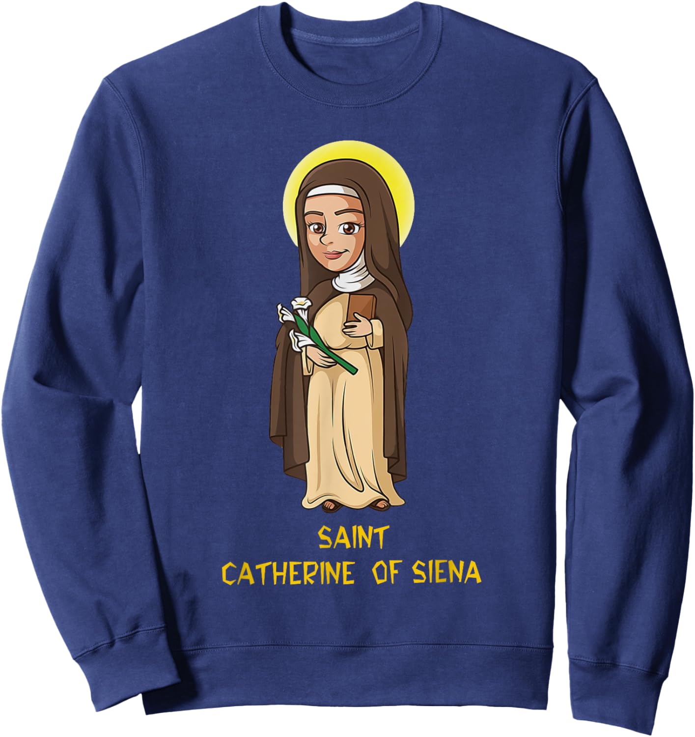 St.Catherine of Siena Catholic Purity Girls Teens Sweatshirt - Sweatshirt | Navy
