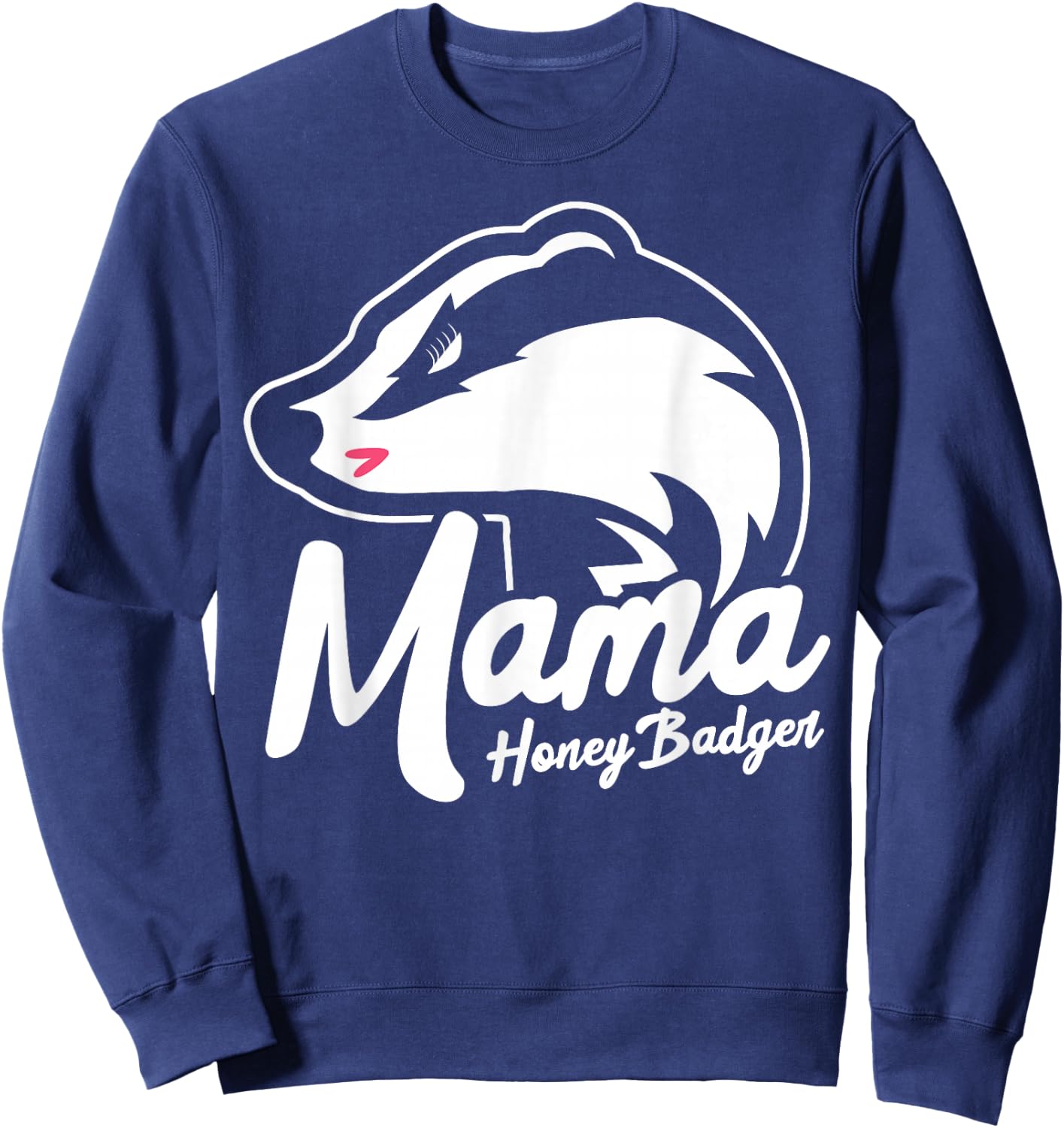 Mama Honey Badger Animal Pregnancy Announcement Mom Gift Sweatshirt - Sweatshirt | Navy