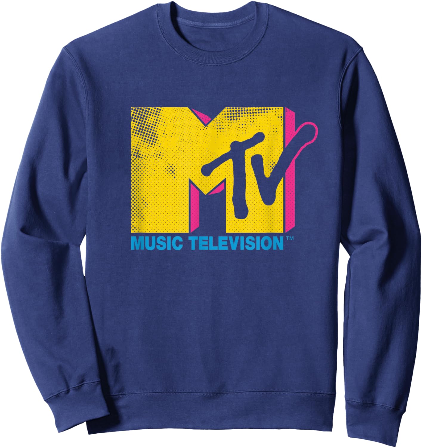 Mademark x MTV - MTV Logo Pop Art Graphic Sweatshirt - Sweatshirt | Navy