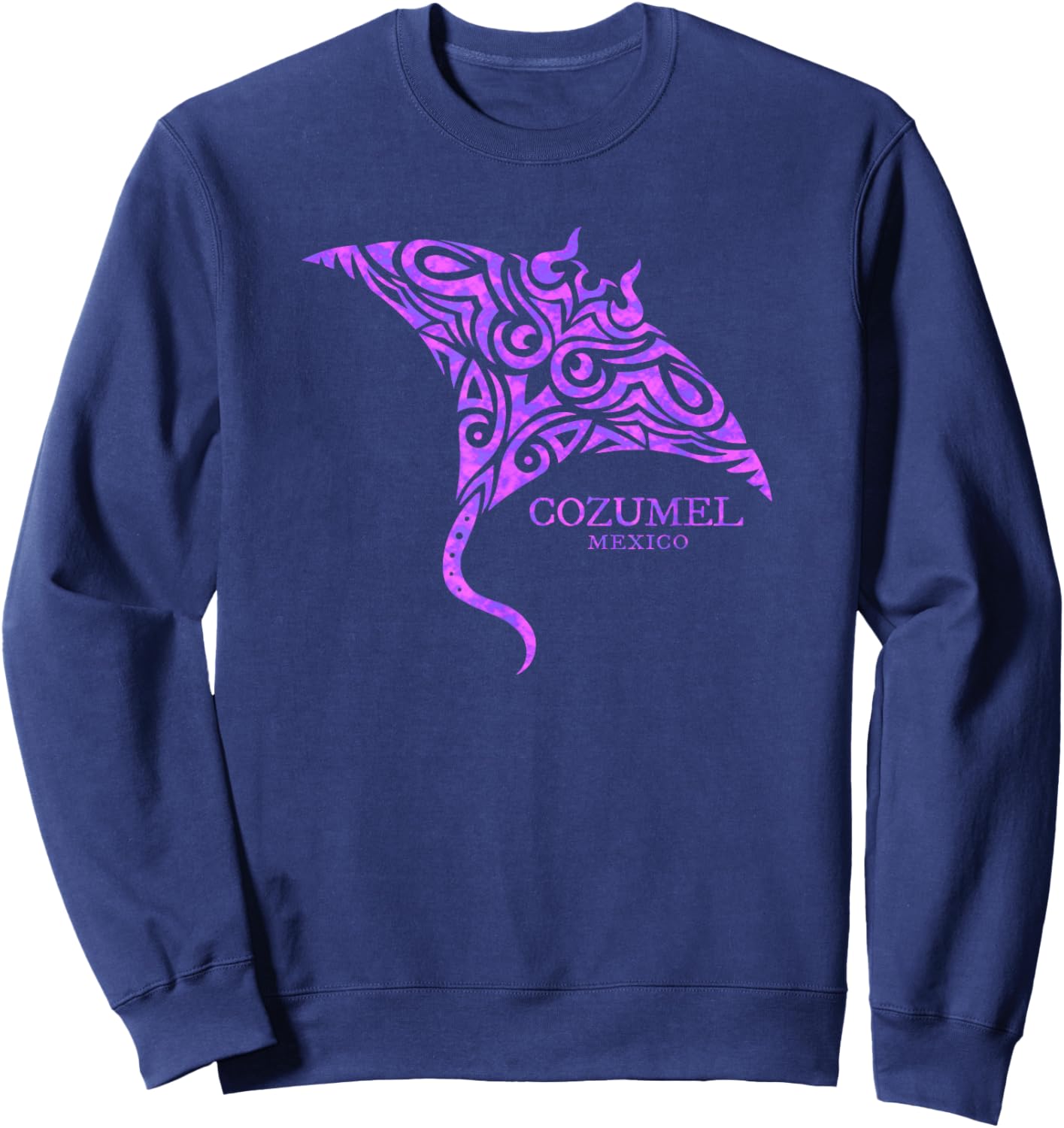 Cozumel Mexico Stingray Colorful Girls Souvenir Sweatshirt - Sweatshirt | Navy