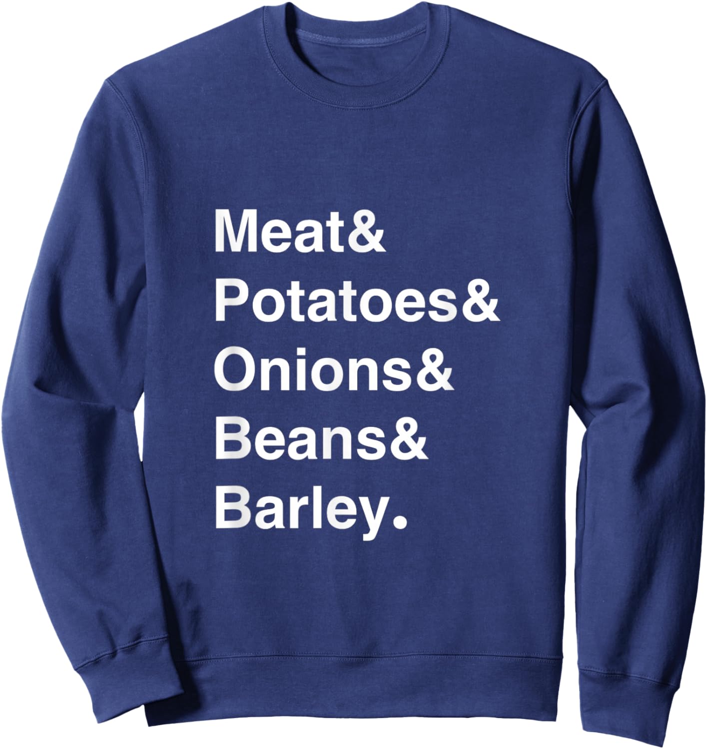 Jewish Kosher Food Apparel Cholent Nutrition Ingredients Sweatshirt - Sweatshirt | Navy