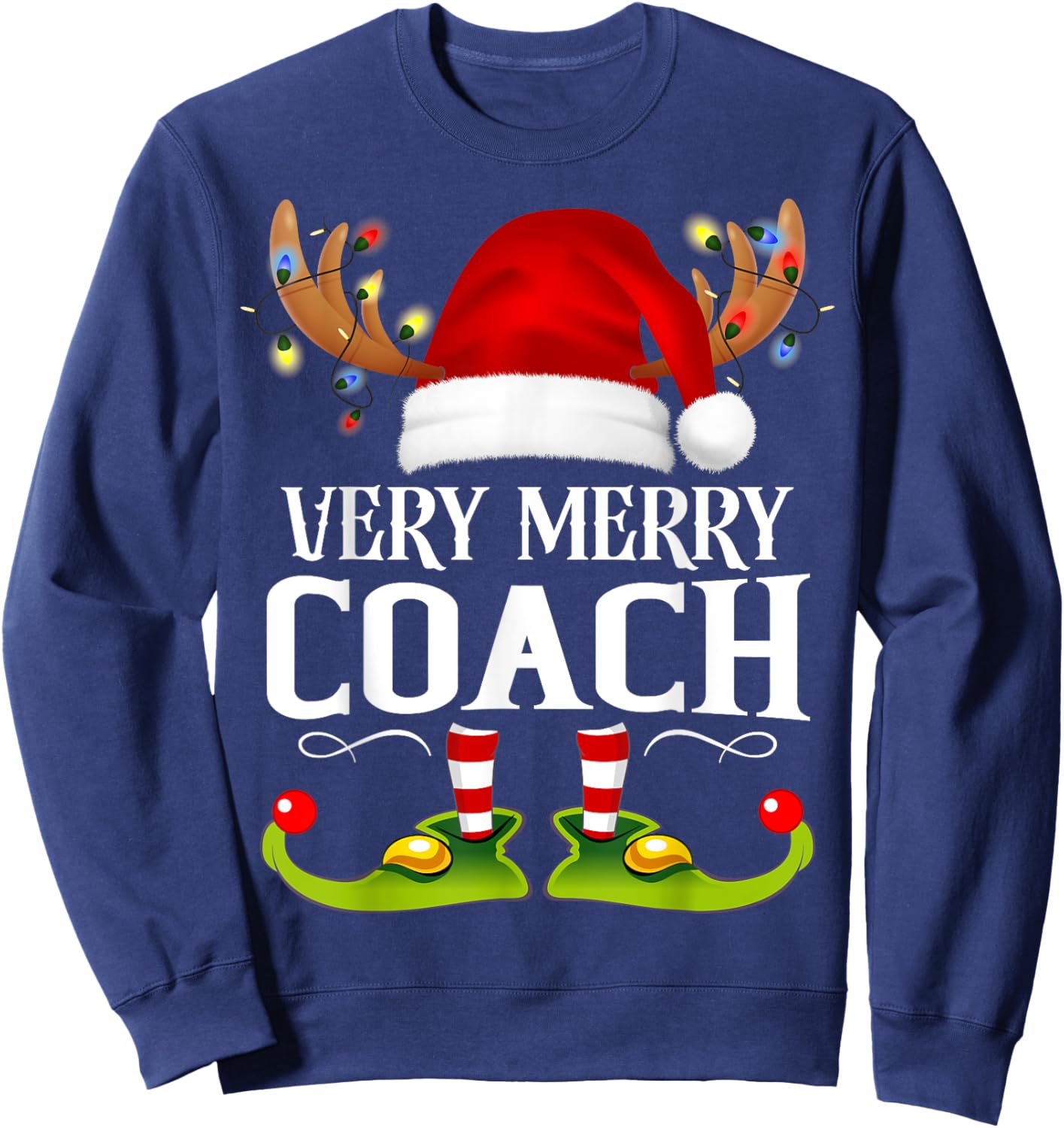 Very Merry X-Mas Coach Matching Christmas Sweatshirt - Sweatshirt | Navy