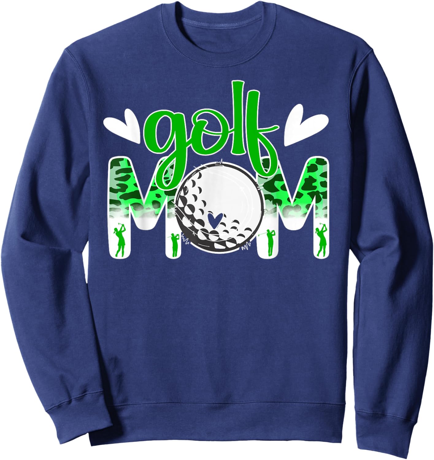 Golf Mom Leopard Golfer Mom Of A Golf Player Mama Sweatshirt - Sweatshirt | Navy