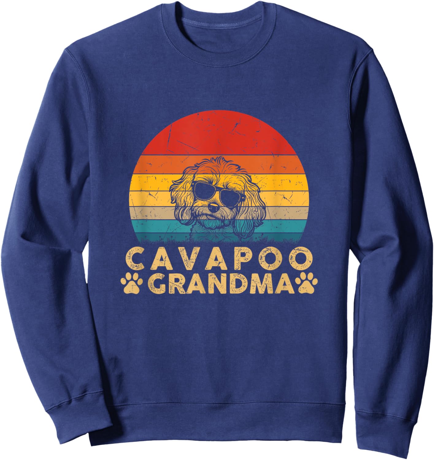 Cavapoo Grandma Vintage Dog Lover Gifts Girls Dog Sweatshirt - Sweatshirt | Navy