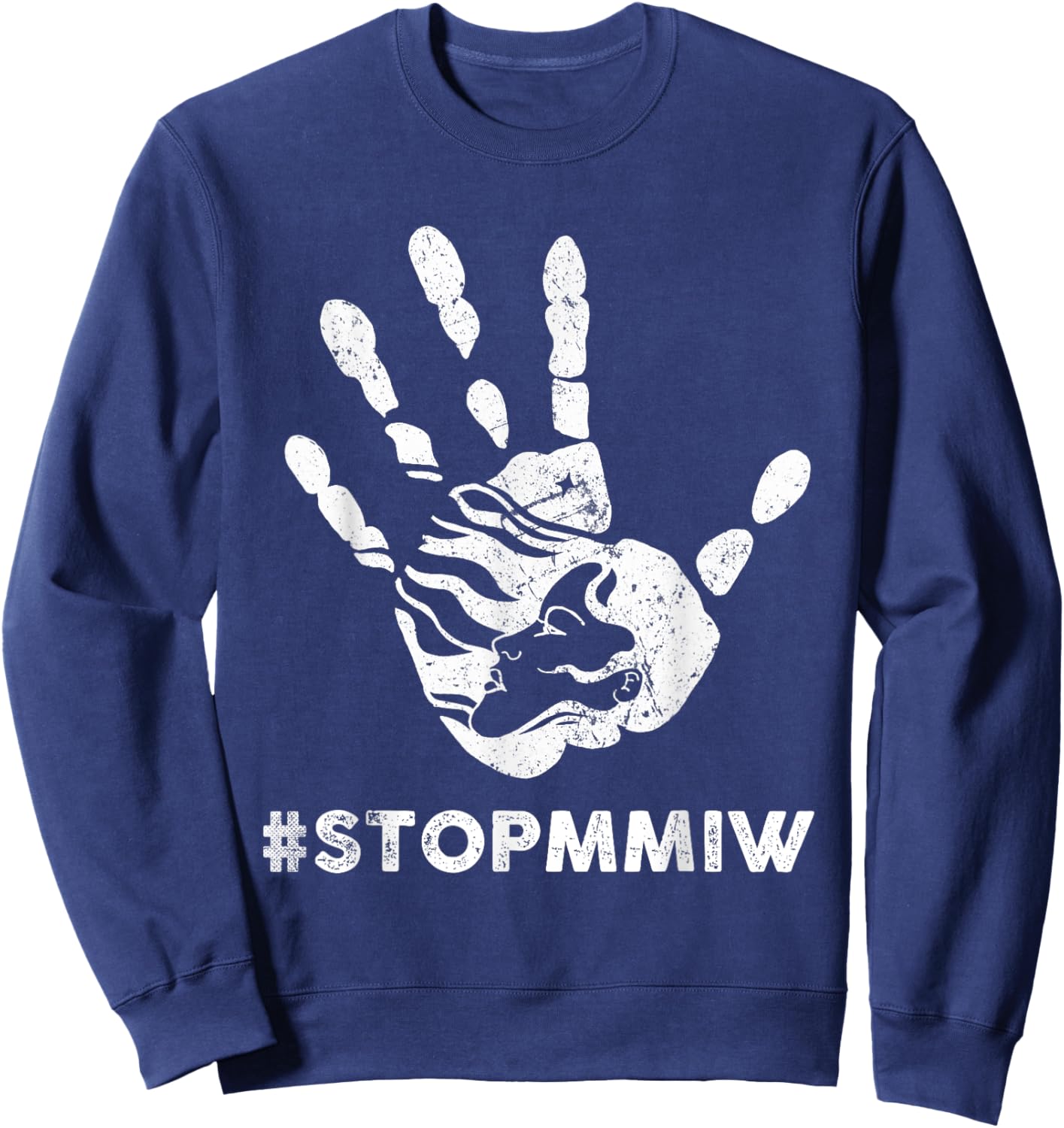 Stop MMIW American Indigenous Women Sweatshirt - Sweatshirt | Navy