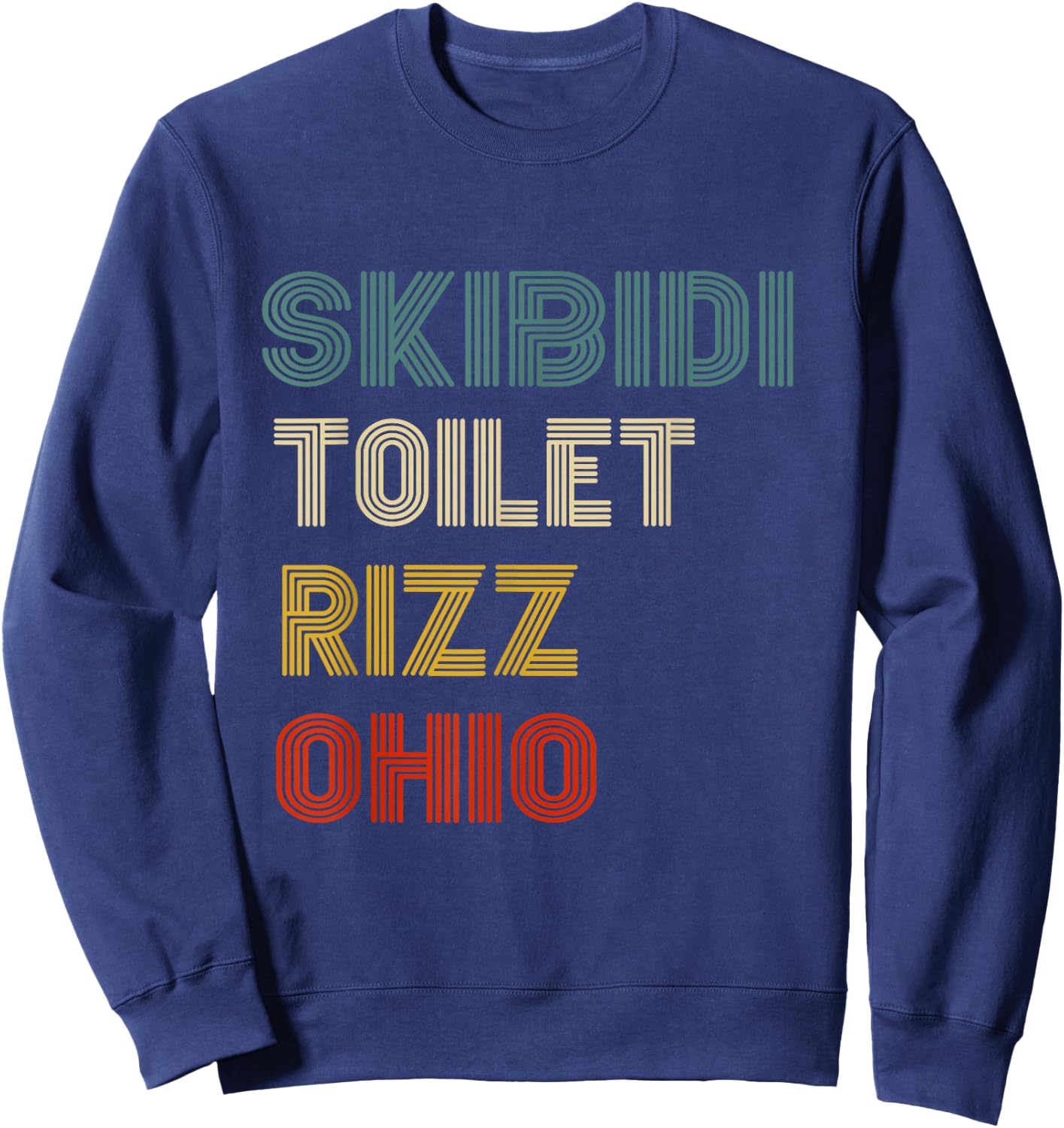 Funny Rizzler Ohio Skibidi Toilet Rizz - Black, -Adults, Short Sleeve, , Gaming Slang, School, Fun Sweatshirt - Sweatshirt | Navy
