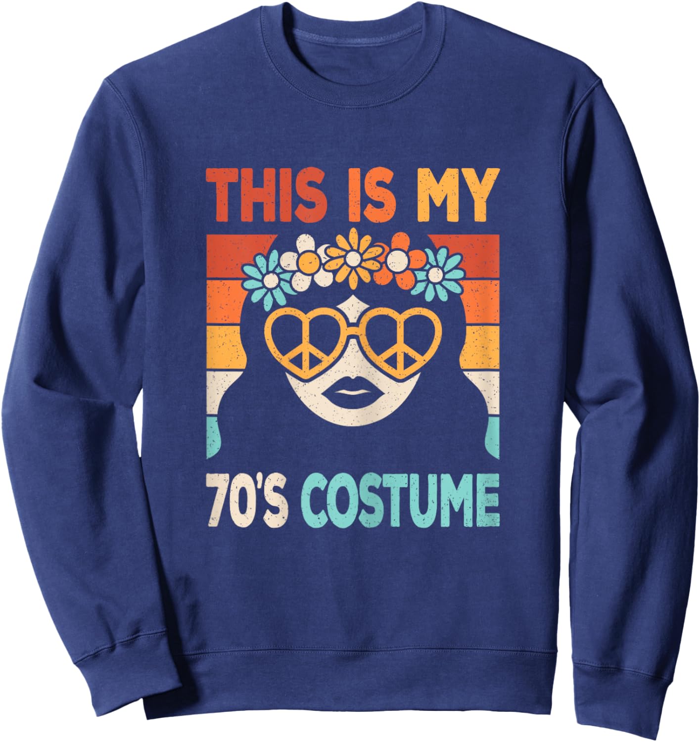 This Is My 70s Costume Disco Party 1970s 70s Outfit Women Sweatshirt - Sweatshirt | Navy