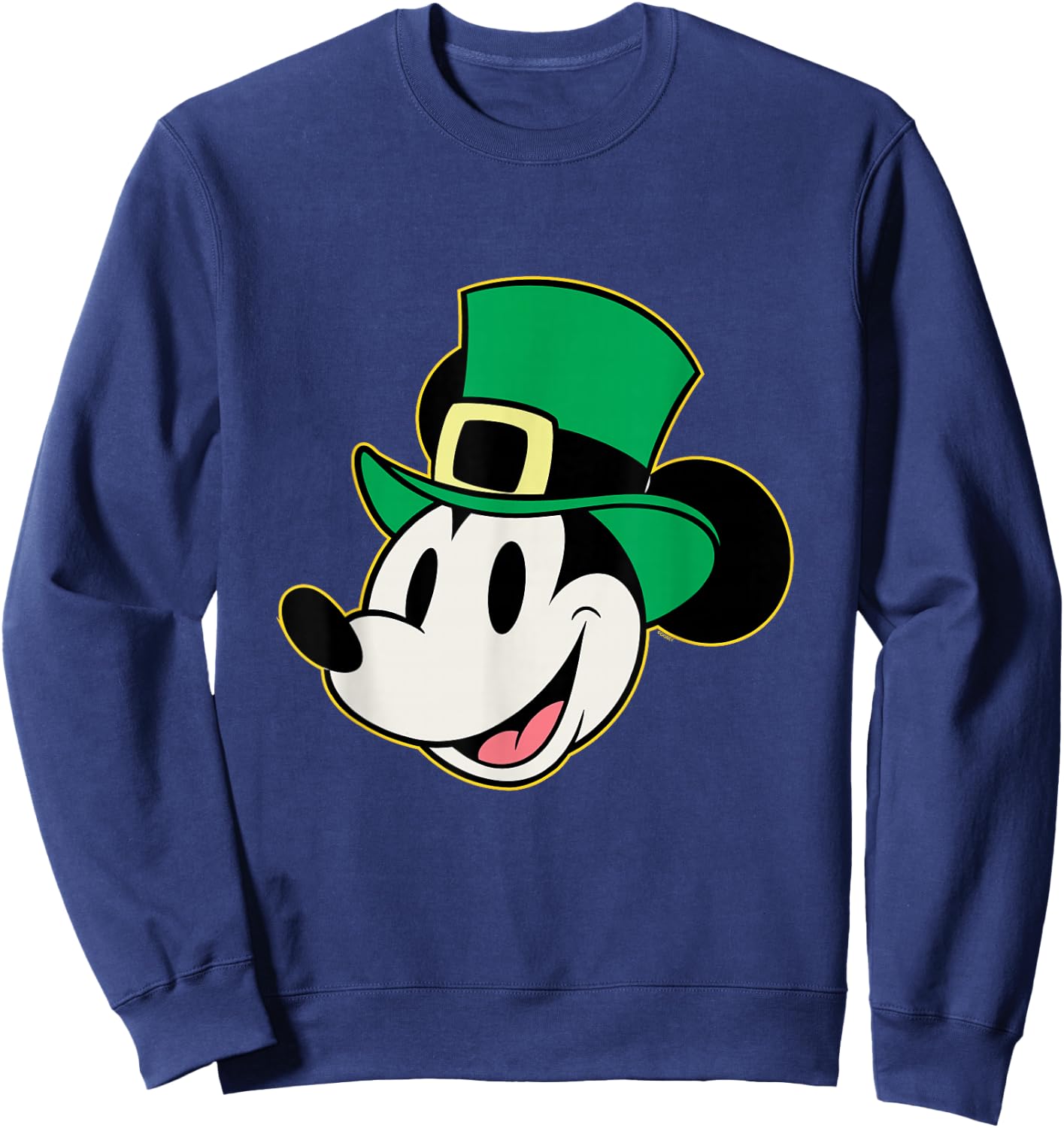 Disney Mickey Mouse St. Patrick's Day Retro Vintage Big Face Sweatshirt - Sweatshirt | Navy